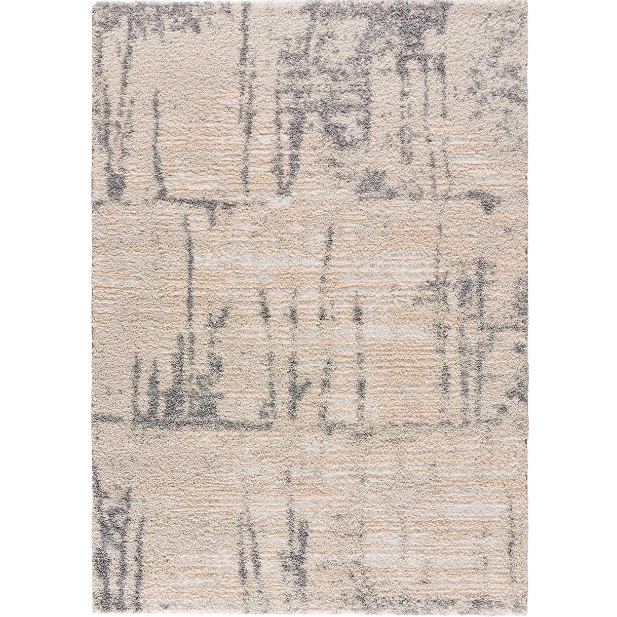ATTICGO Alfombra de Interior Estilo Abstracto en Plata - ENYA 8730 | 80X150, 133X190, 160X230 cm