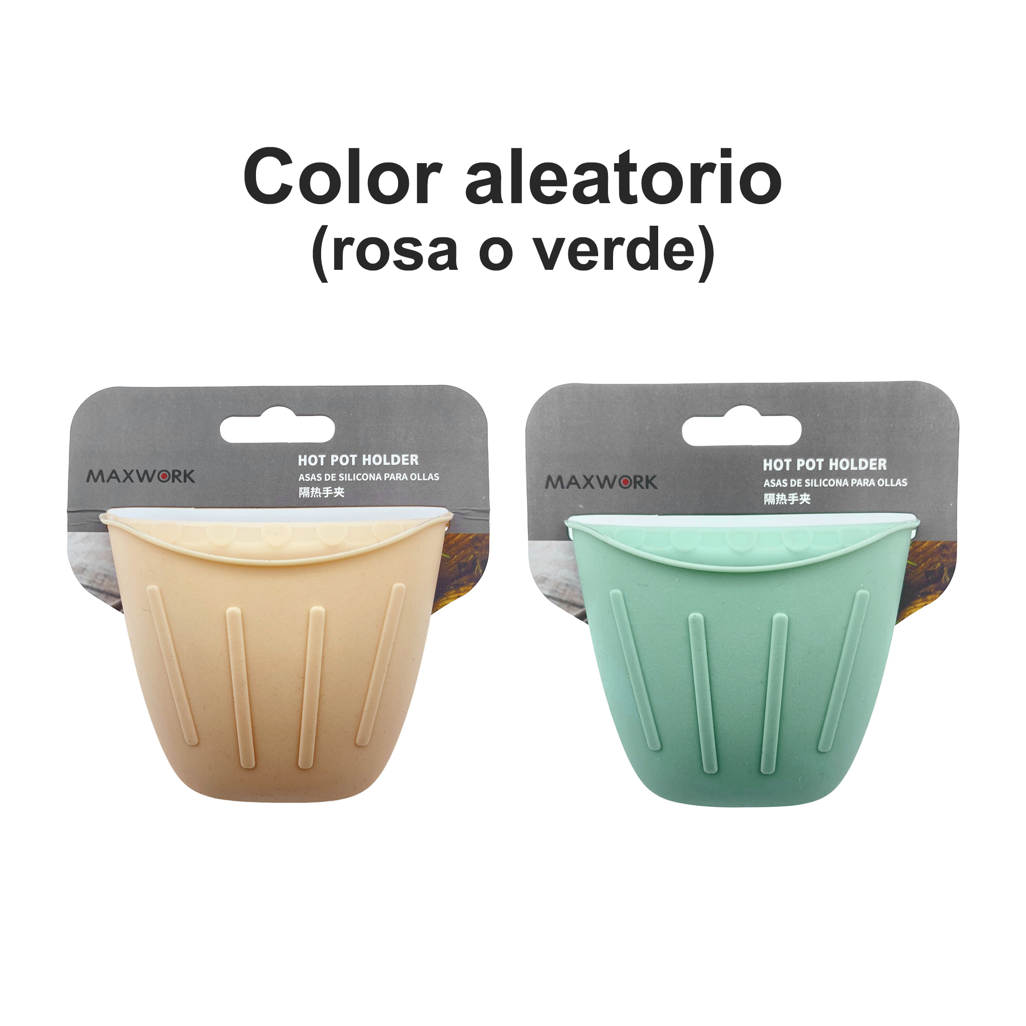 MAXWORK Asas de silicona para ollas, aislamiento a las altas temperaturas, apto para horneado, barbacoa, cazuela (color aleatorio)