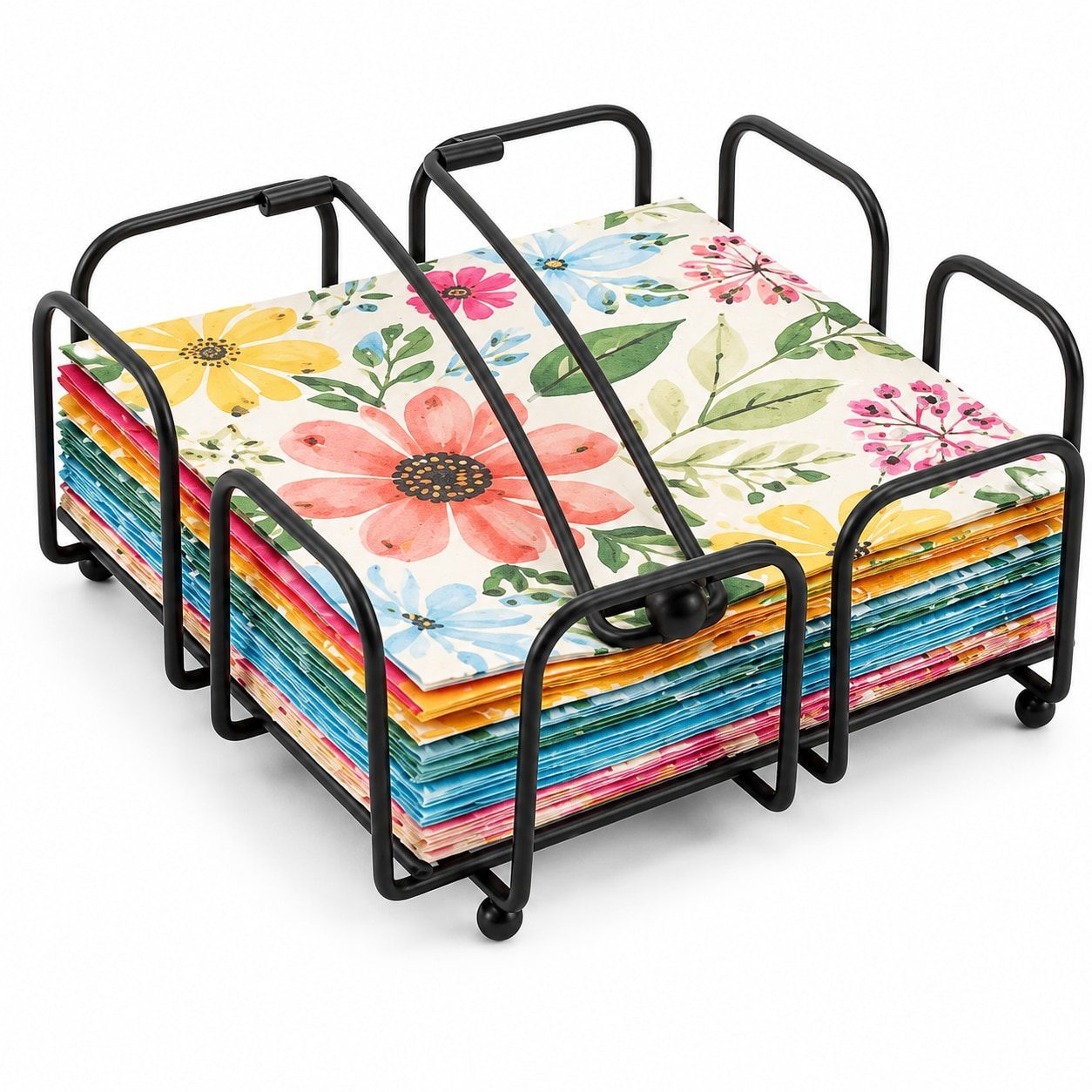 CONFORTIME | Servilleteros de Cocina para Mesa, Porta Servilletas de Metal con Brazo Presor Antiviento, Organizador para Encimera o Comedor, Accesorio Decoración Hogar