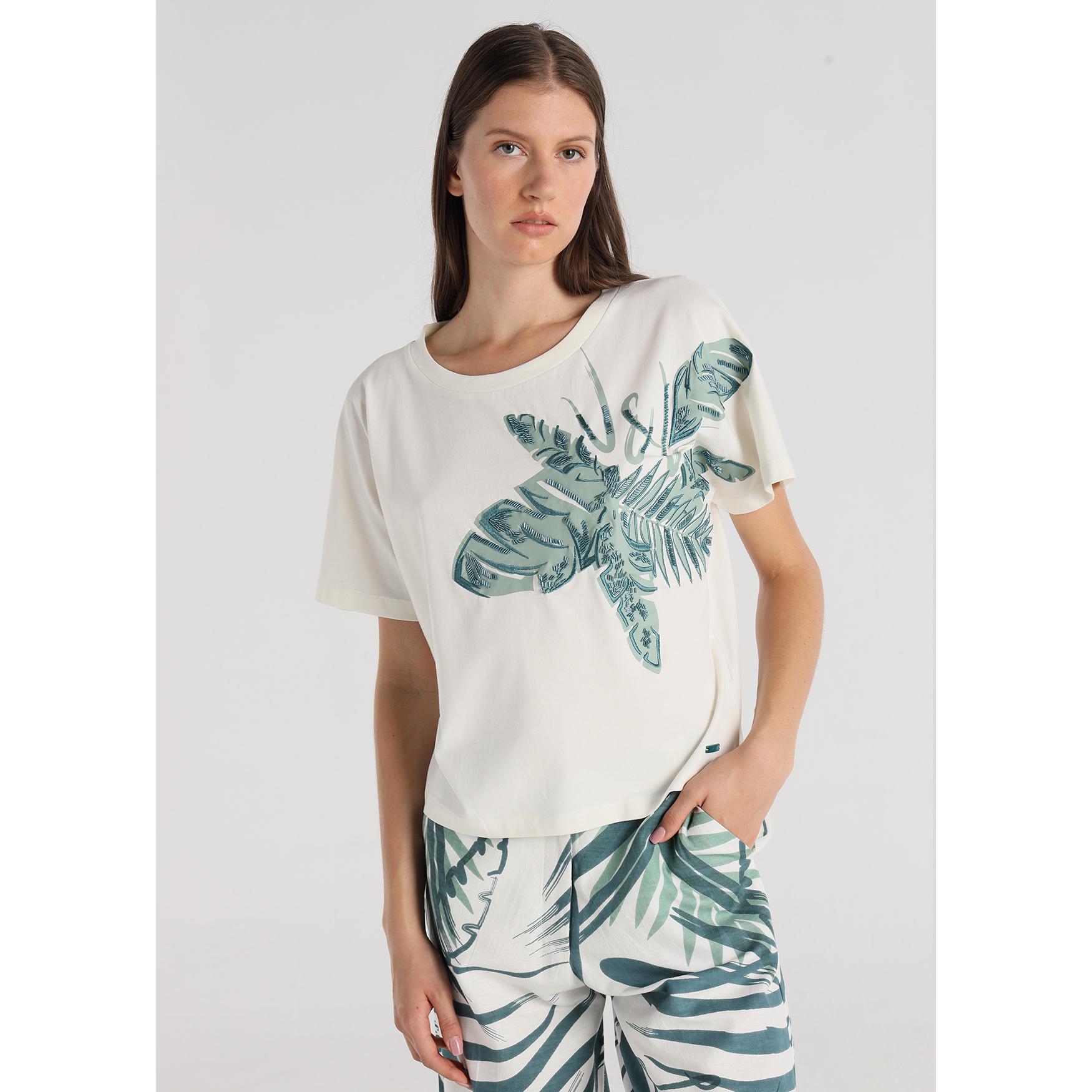 Victorio & Lucchino - Camiseta Bordado Piedras Beige