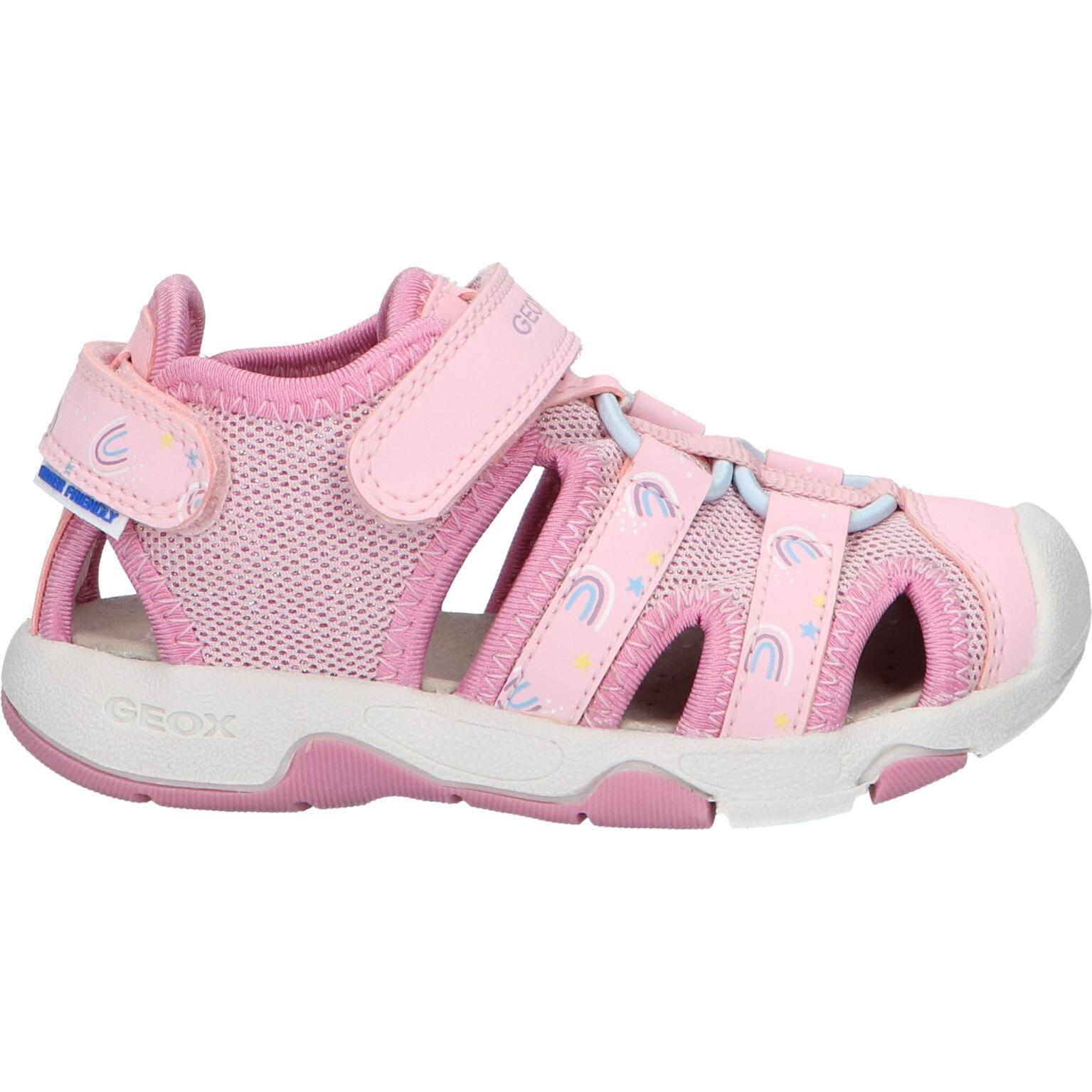 Geox girl's sandals b450db 0asce b sandal multy c8099 lt pink-dk pink