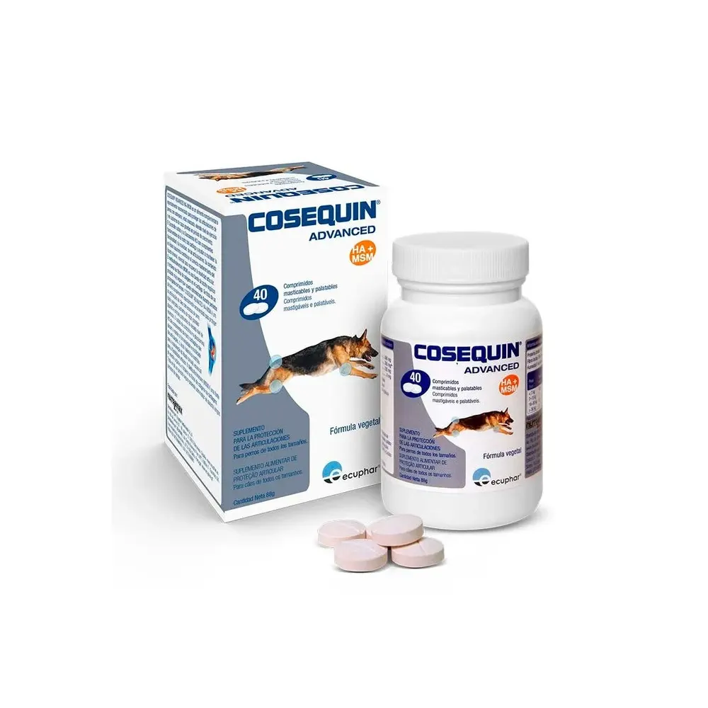 COSEQUIN ADVANCED HA 40CP  suplemento nutricional para perros con problemas articulares ecuphar