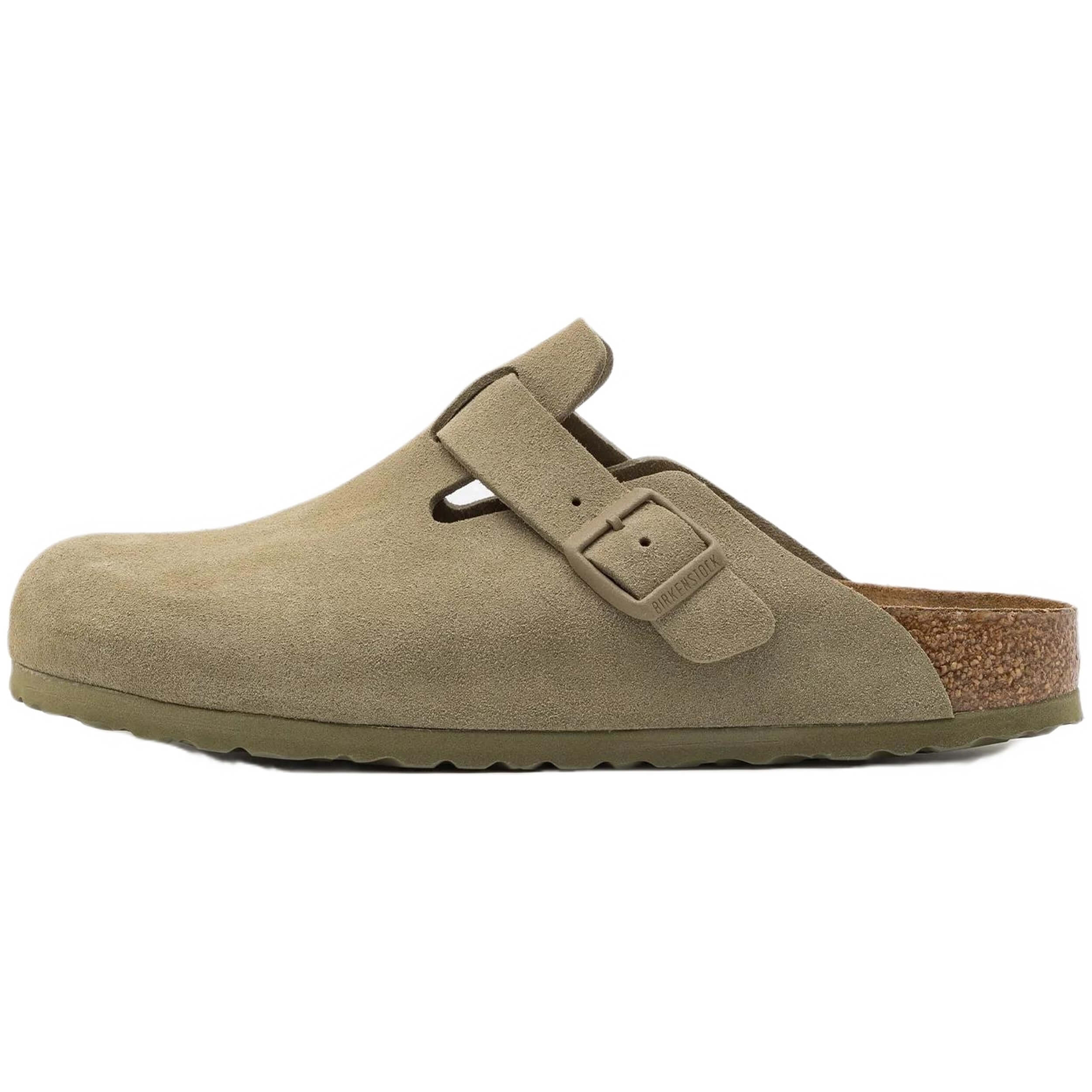 Calzado Birkenstock modelo Boston Suede Leather en color Verde