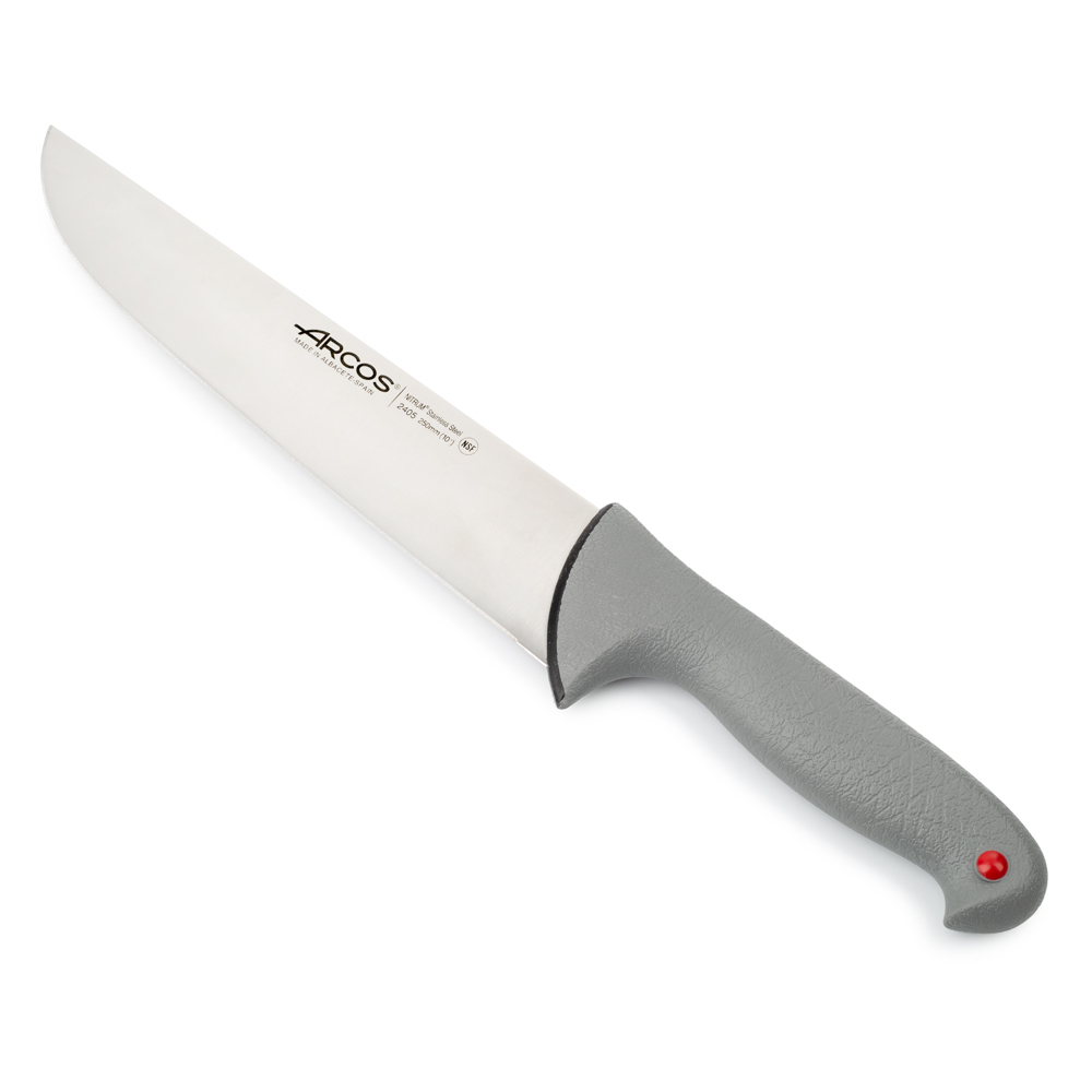 Arcos Cuchillo Carnicero Profesional - Hoja de Acero Inoxidable Nitrum 250 mm - Mango Ergonómico Antideslizante - Ideal para Cortar Carne - Serie Colour Prof