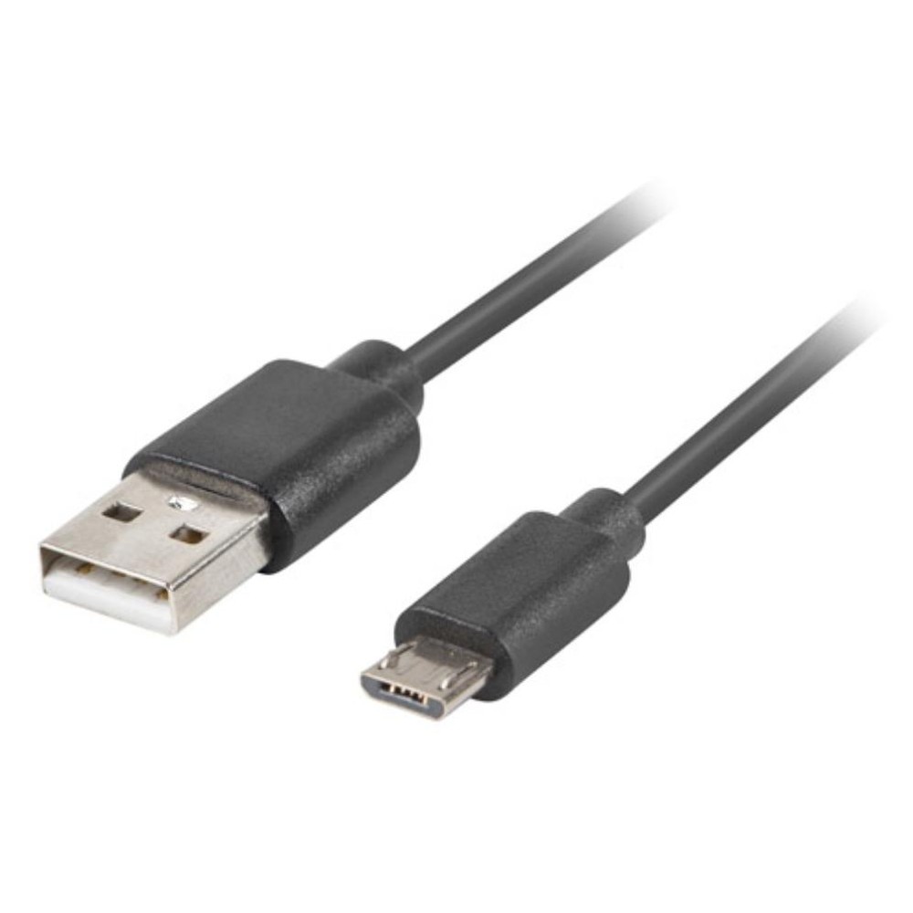 Lanberg - Cable USB 2.0 CA-USBM-20CU-0018-BK de 1,8 m con conector Micro-USB A y USB C para carga y transferencia de datos, color negro, ideal para dispositivos Android y accesorios electrónicos