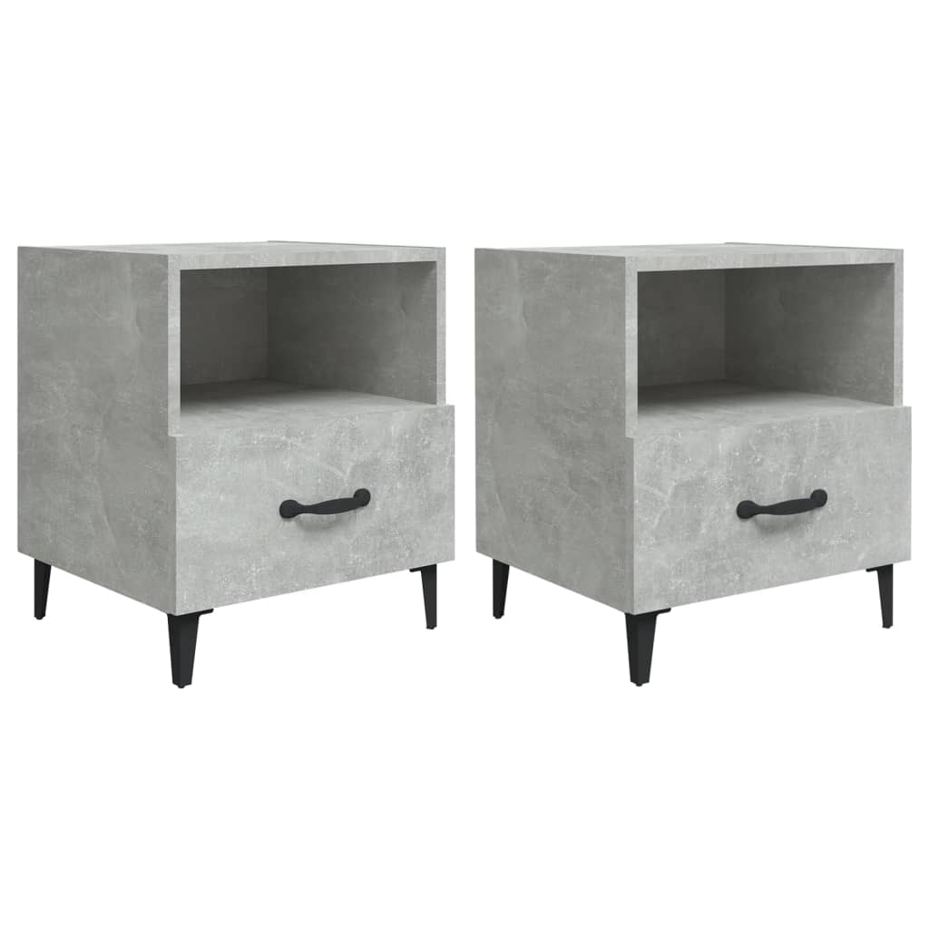 Vidaxl Mesitas de Noche 2 Unidades Madera Contrachapada Blanco