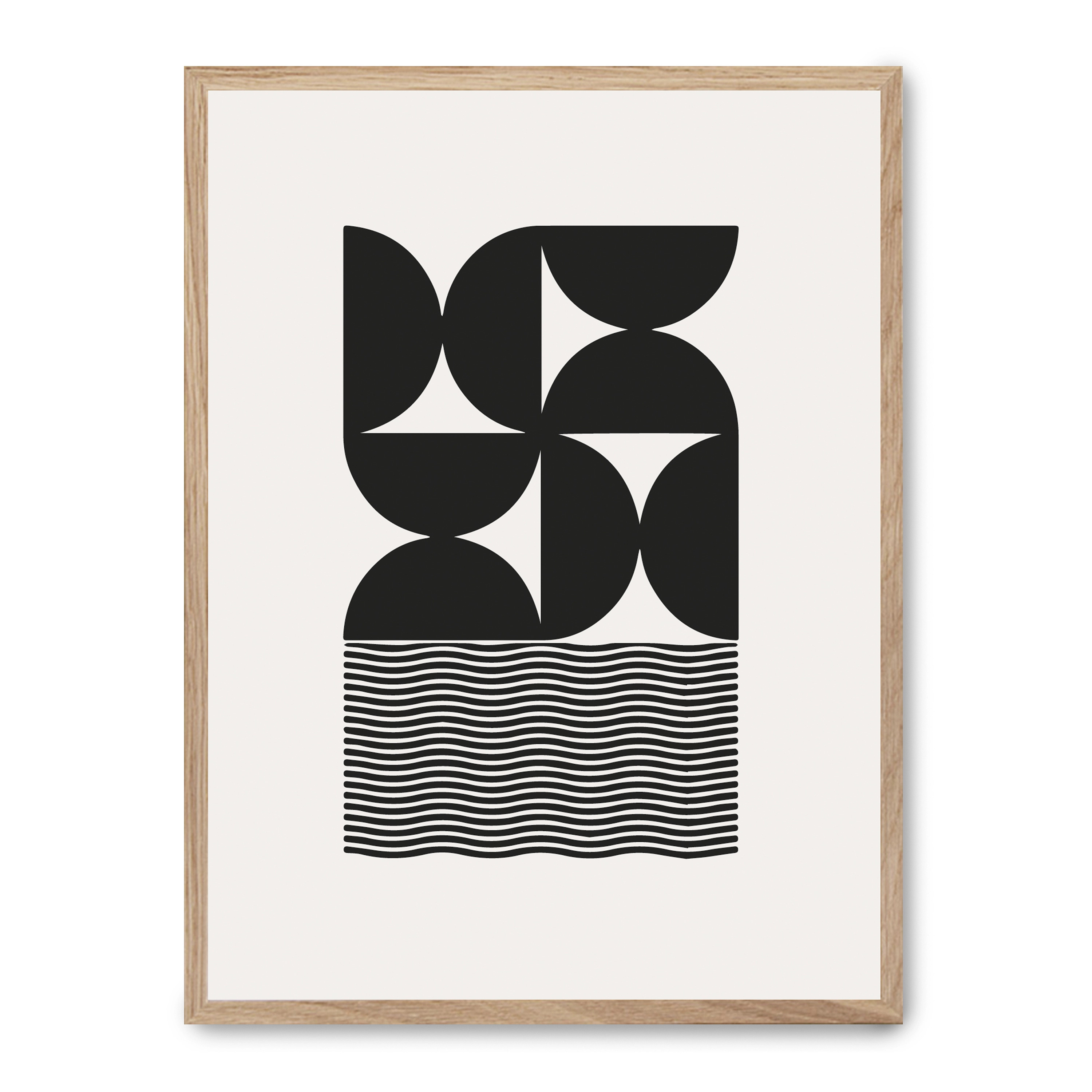 Lámina con marco negro BAUHAUS BLACK FORMS III 21x30 cm, Póster impreso en papel de primera calidad de 180gr, montado sobre marco de madera MDF acabado en negro., Arte - Bauhaus