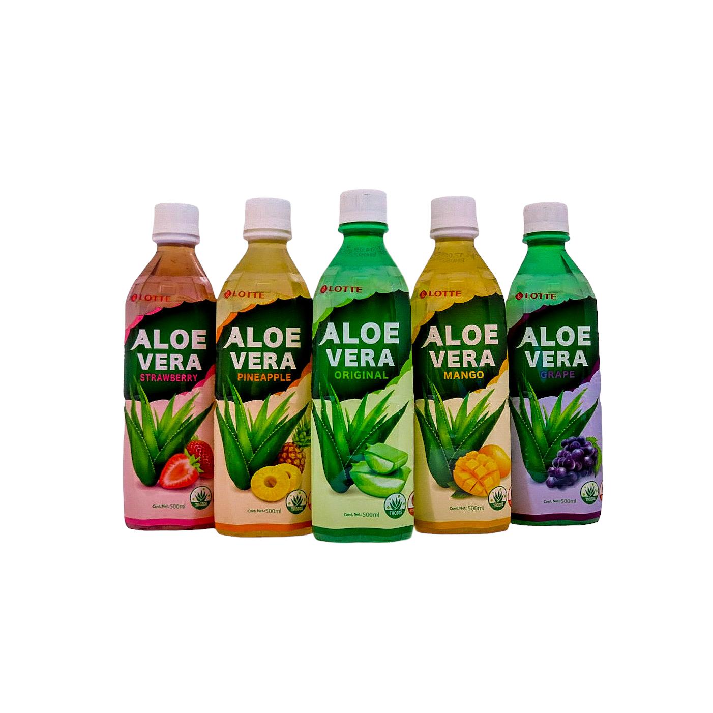 Aloe Vera Bebida Refresco natural de Aloe Vera  Sabor Original, Mango, Uva, Fresa,Piña -granada 50CL*20 1PACK