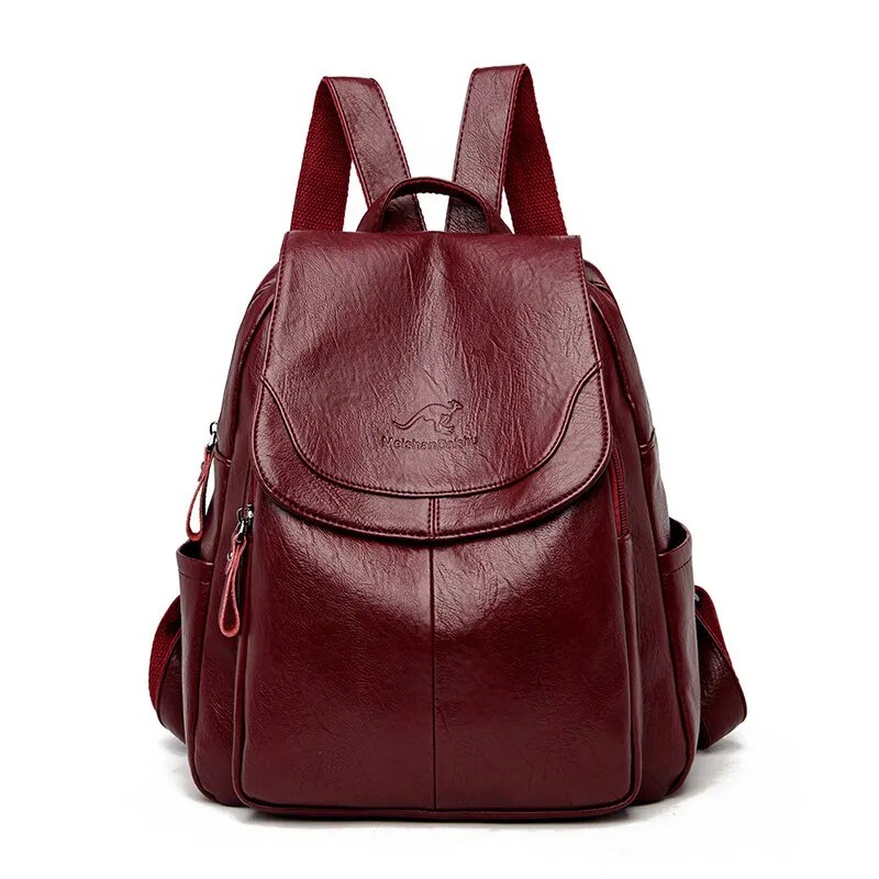 TK Mochilas de cuero suave para mujer bolsos de hombro femeninos Vintage bolsos de viaje casuales Mochilas escolares 9 colores
