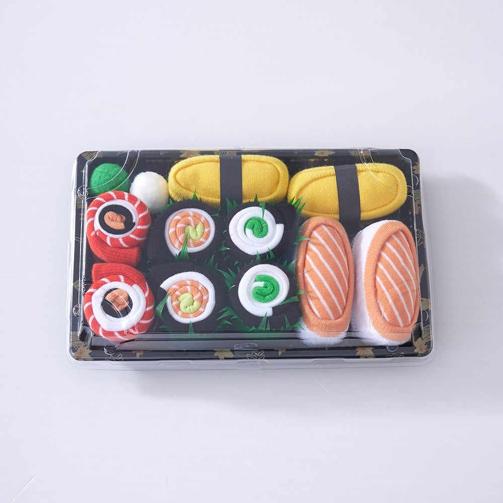 TK Calcetines deportivos de media caña para mujer, con diseño de sushi (5 pares, talla única).