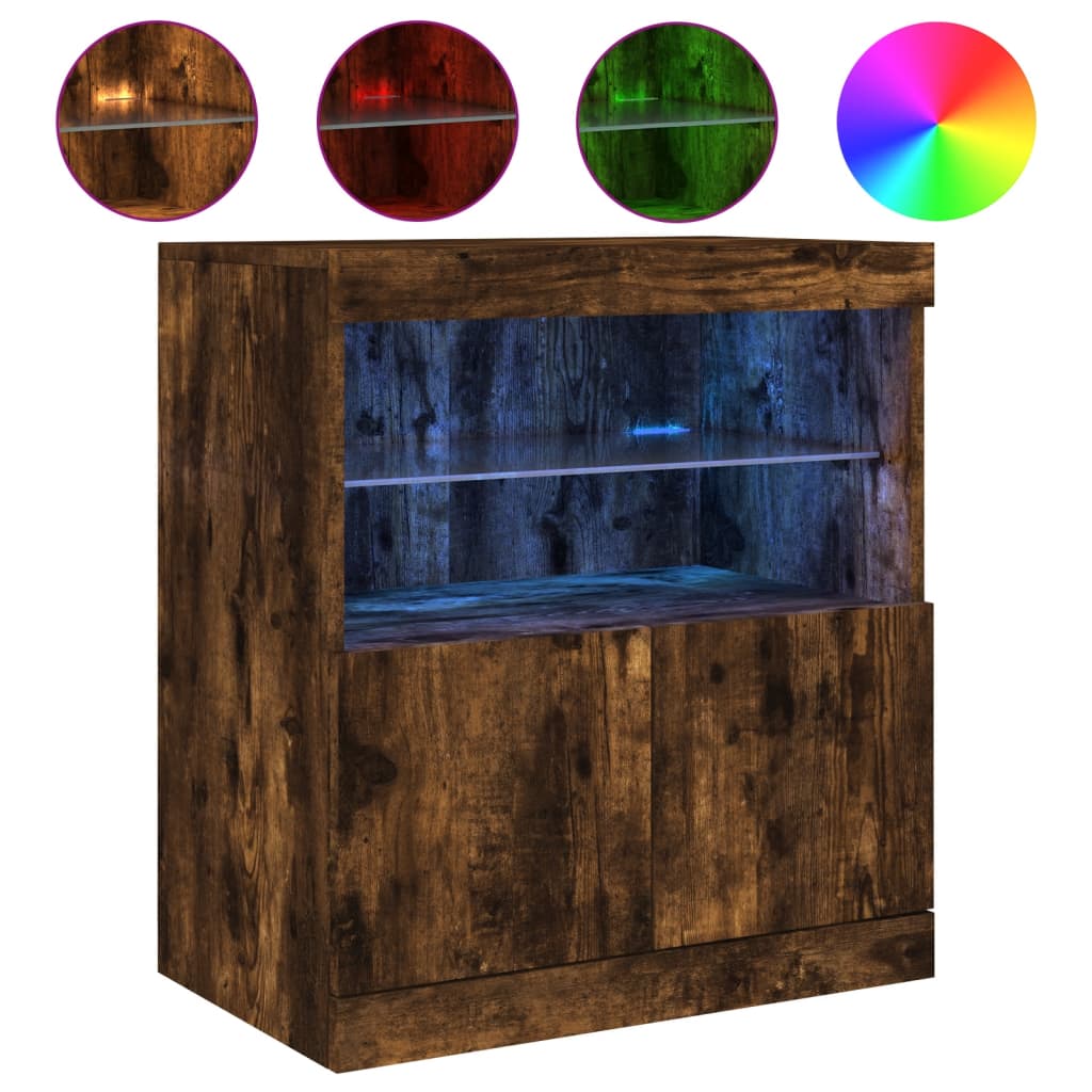 Vidaxl Aparador con Luces LED 60x37x67 Cm Mueble de Almacenaje de Salón