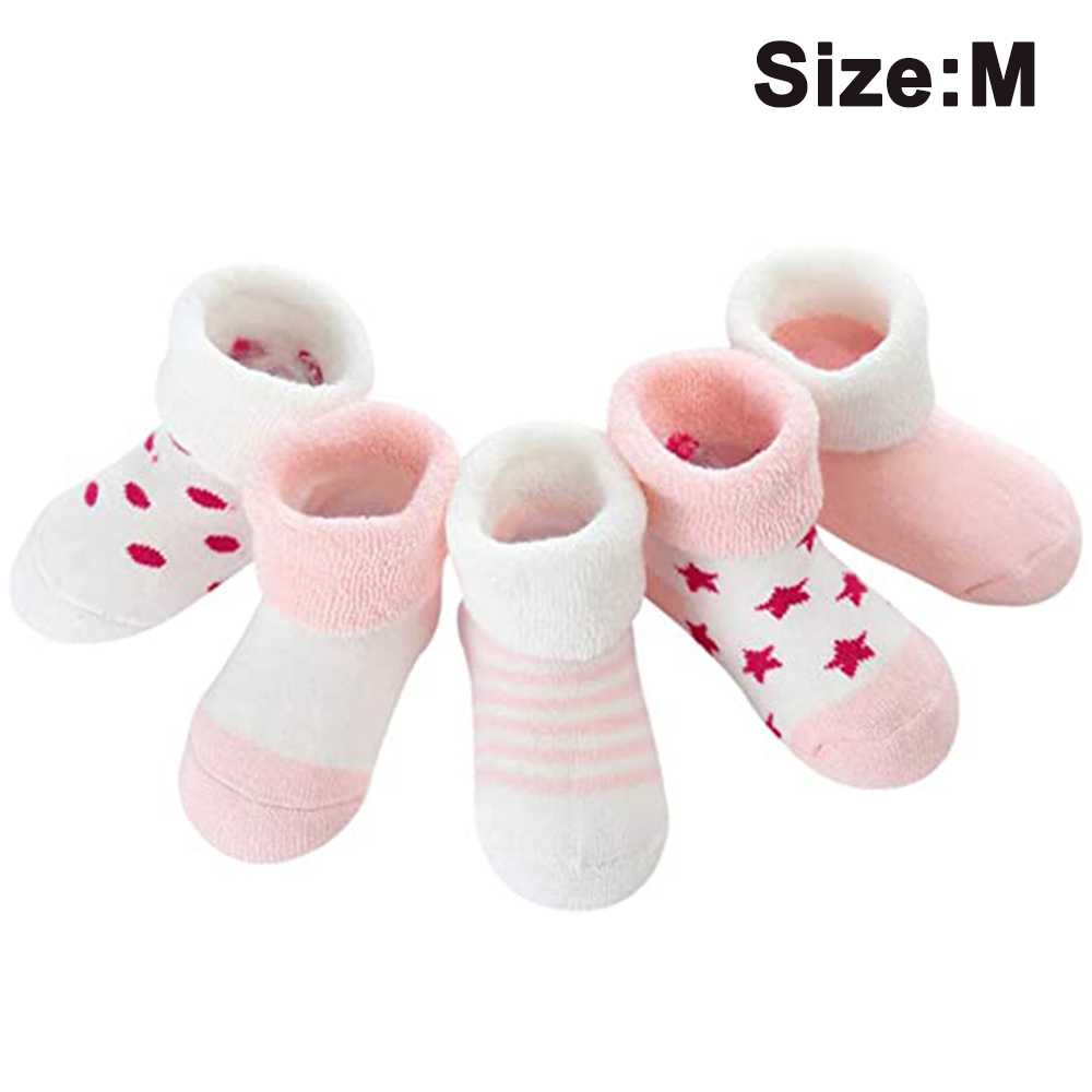 OmHome 5 pares de calcetines nuevos y cálidos de rizo para bebé, calcetines para bebé, calcetines de dibujos animados para bebé, calcetines de algodón para recién nacidos