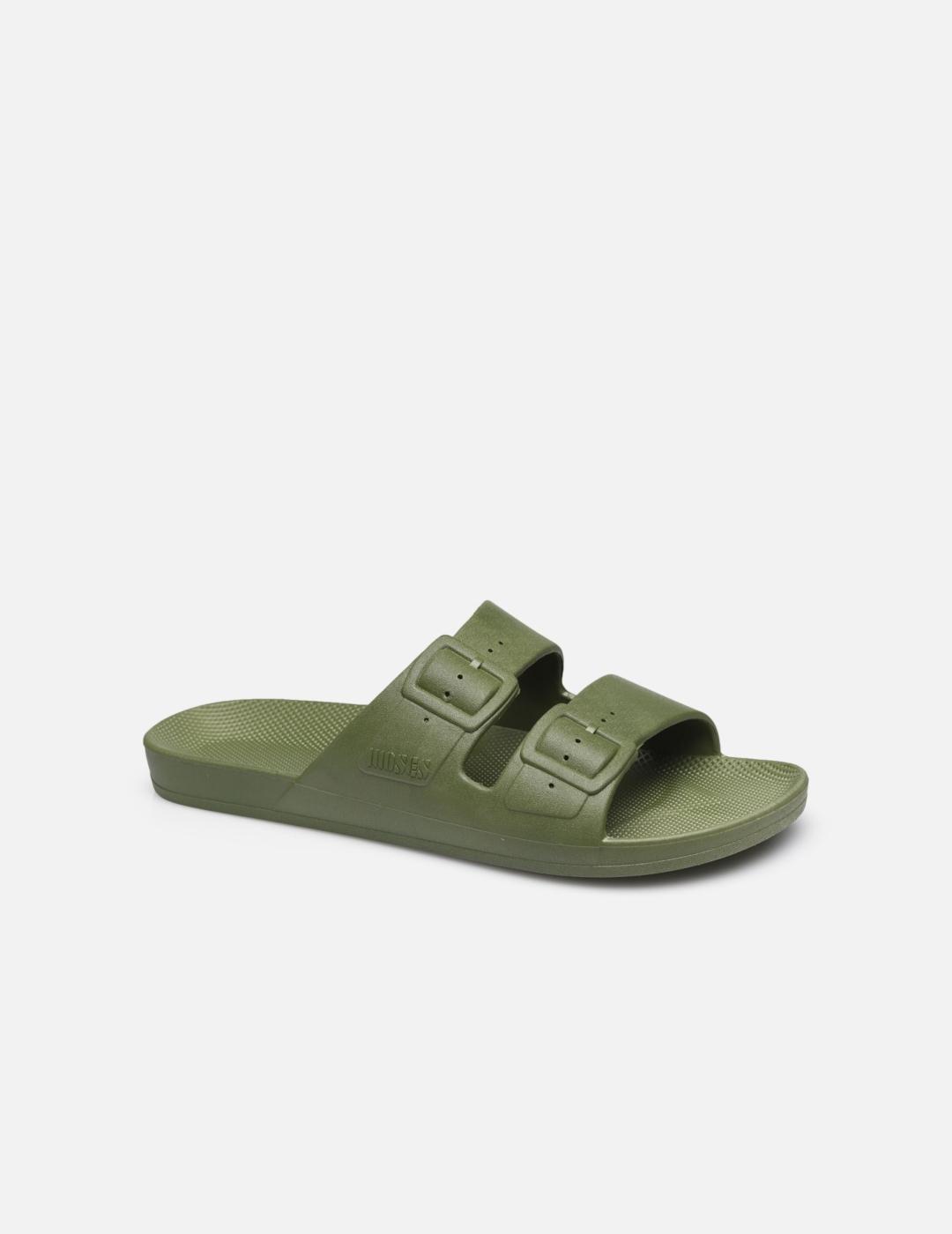Chanclas Freedom Moses Verdes con Doble Correa Ajustable - Diseño Moderno y Cómodo