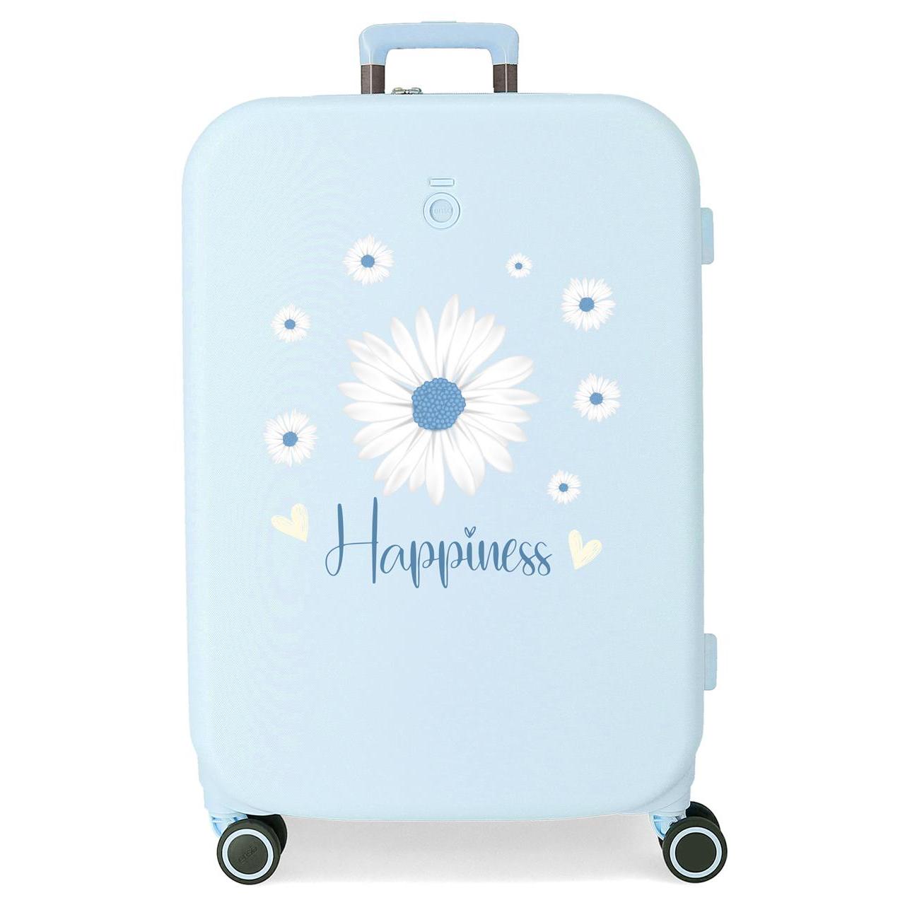 Maleta mediana Enso Happiness azul claro 70x48x28cm