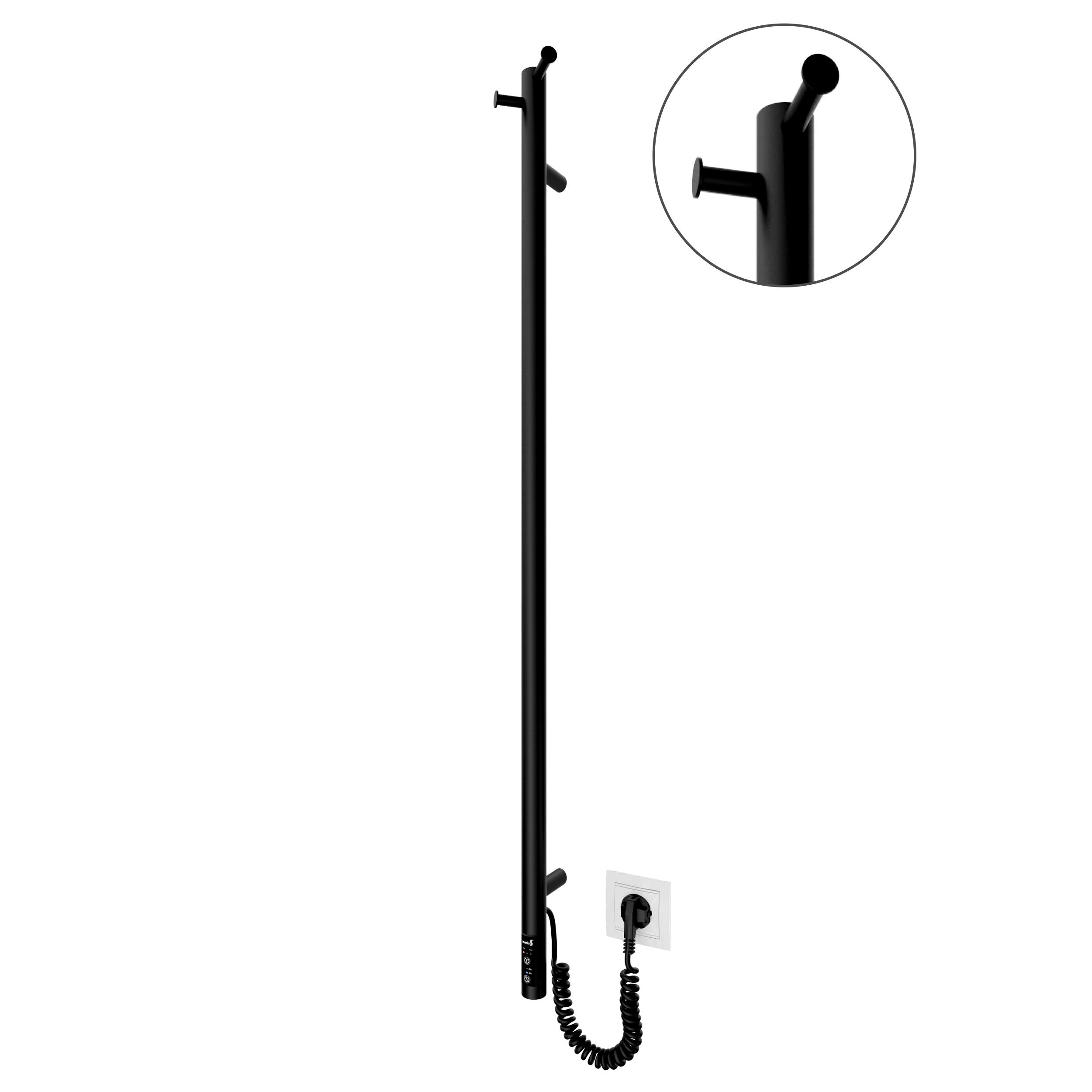 Radiador toallero eléctrico Mario Modelo Ray Toallero Eléctrico para baño Bajo Consumo de 1100x30 NEGRO MATE 30W