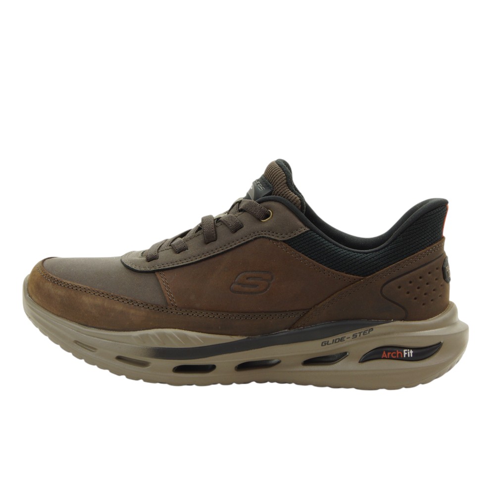 Skechers mod. 210981 zapato casual para hombre en piel natural, cordón elástico