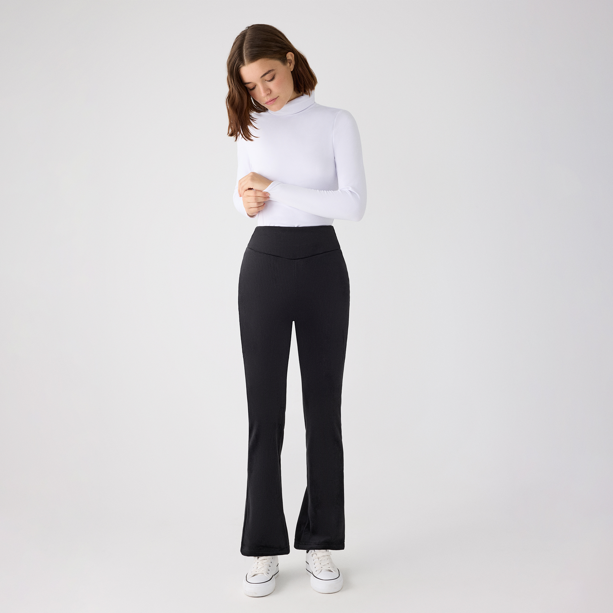 Ysabel Mora - ULTRA TÉRMICO Leggings acampanados efecto pana negros