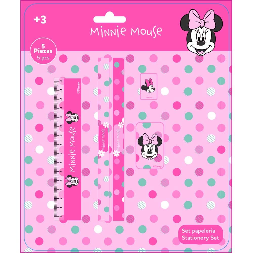 SAFTA | Papelería Disney Minnie Mouse Minty, Sets de Actividades, Escritura, Pegatinas, Rotuladores, Gomas, Clips, Notas Adhesivas y Diario con Candado, Material Escolar con Licencia Oficial