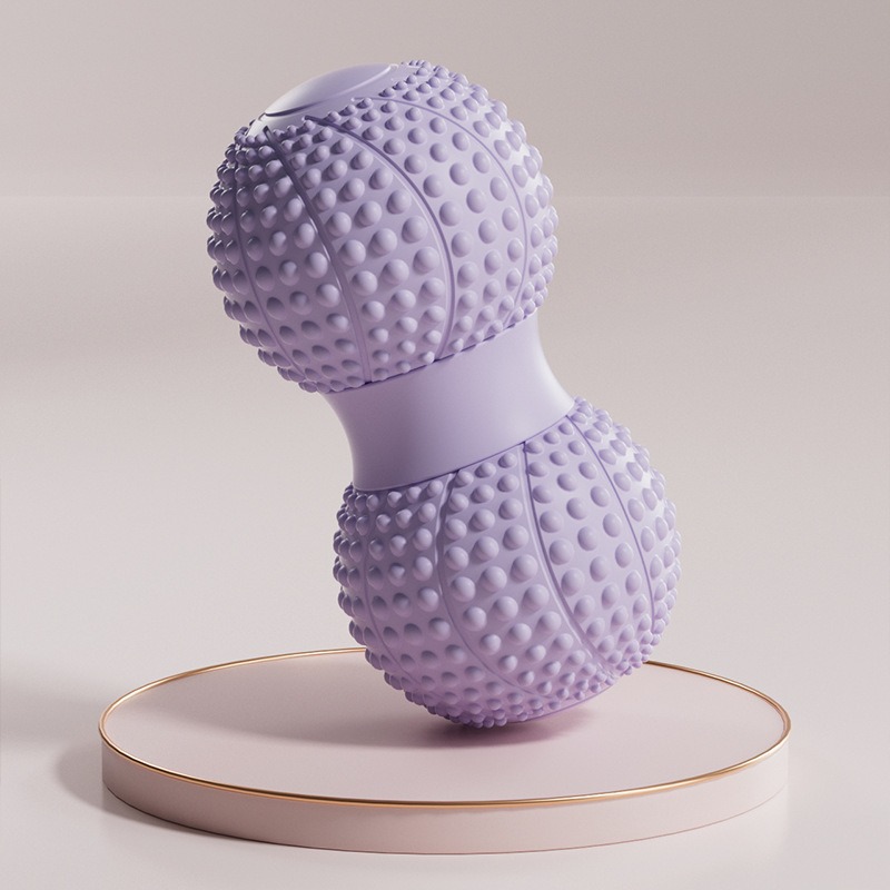Pelota de liberación miofascial para pies y arco plantar, pelota de cacahuate para relajación muscular, pelota de yoga con textura de erizo para relajación profunda de cuello y hombros