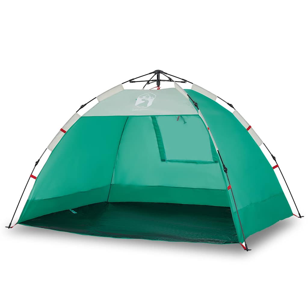 vidaXL Tienda de playa 2 personas impermeable apertura rápida verde