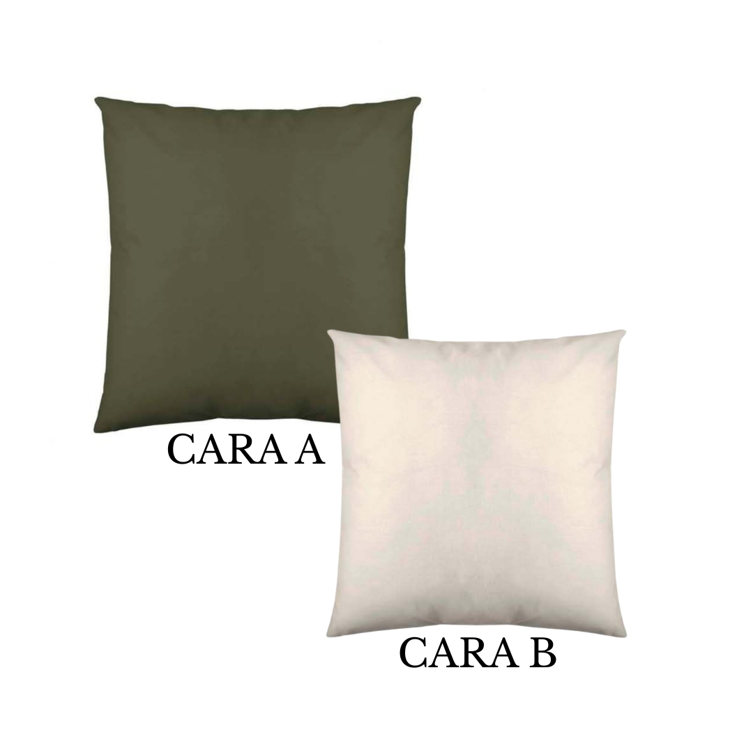 Funda de Cojin Lisa Reversible NATURALS - 60x60 cm - Microfibra Extra Suave - 13 Modelos - Fabricado en España  - Certificación OEKO-TEX Standard 100