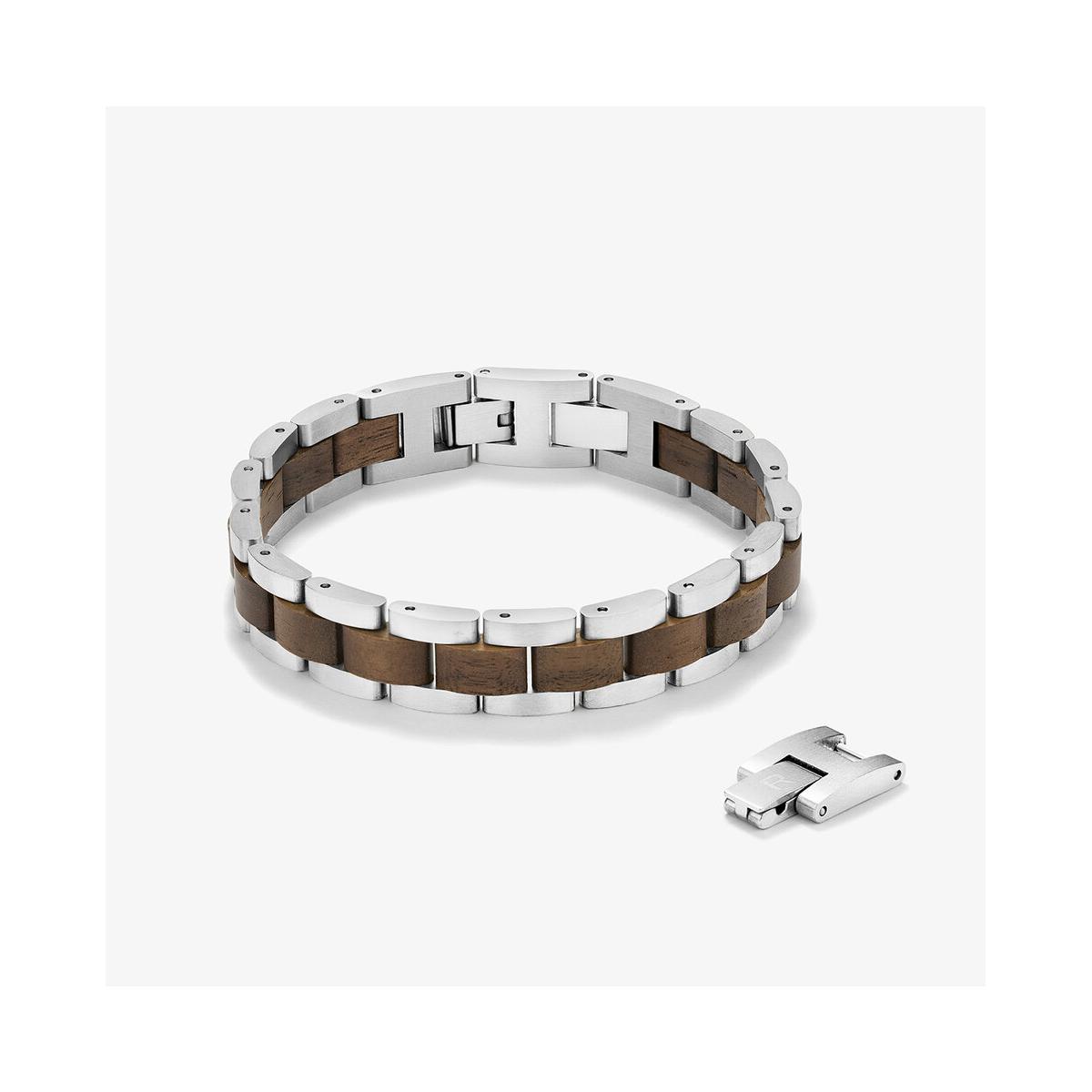Radiant Pulsera Hombre Pulsera Hombre Nature Plateado/wood Mult De Acero Marrón, Plateado Rh000250