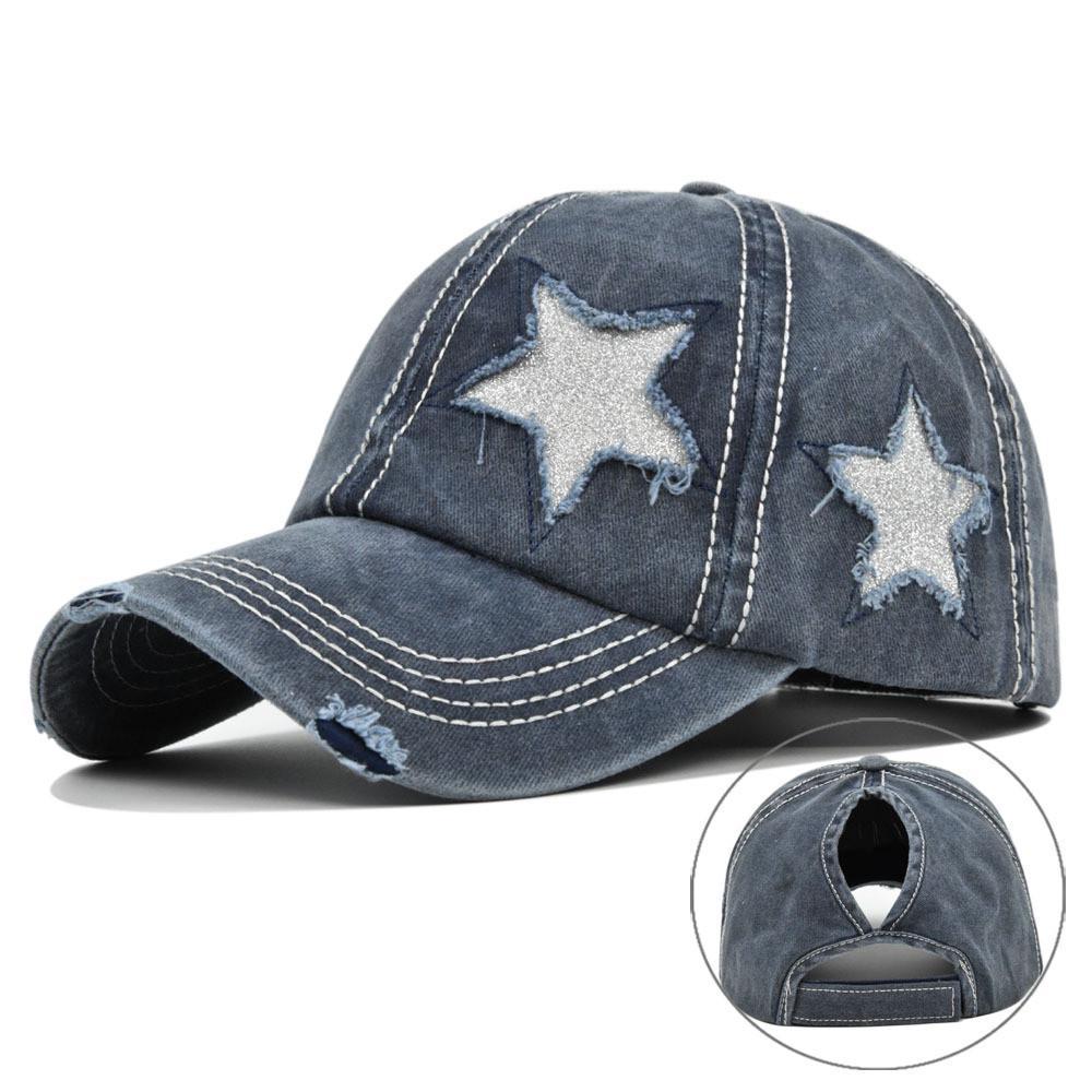 Gorra de béisbol para cola de caballo para mujer, gorras de algodón lavado