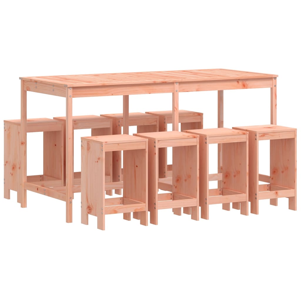 vidaXL Juego de muebles de jardín 9 pzas madera maciza abeto Douglas