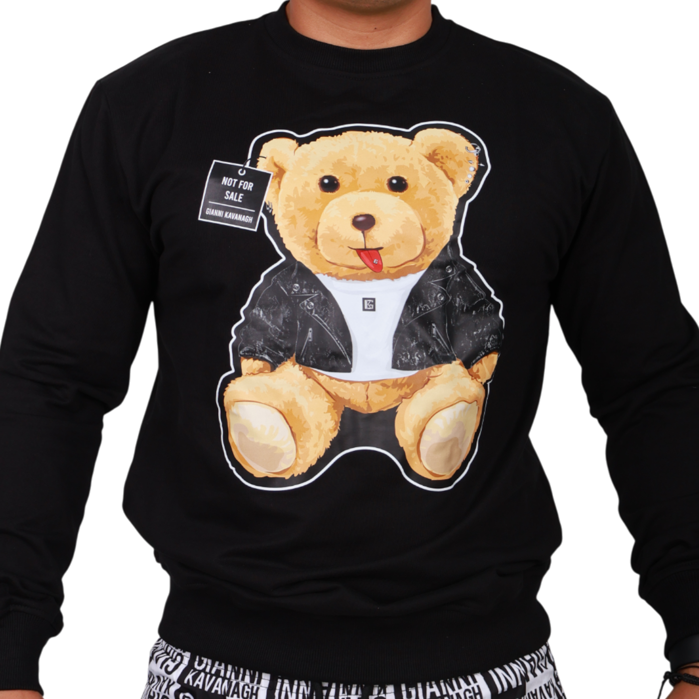 Sudadera Gianni Kavanagh HighLight Negro Hombre Moderno, Ropa casual 100% Algodón