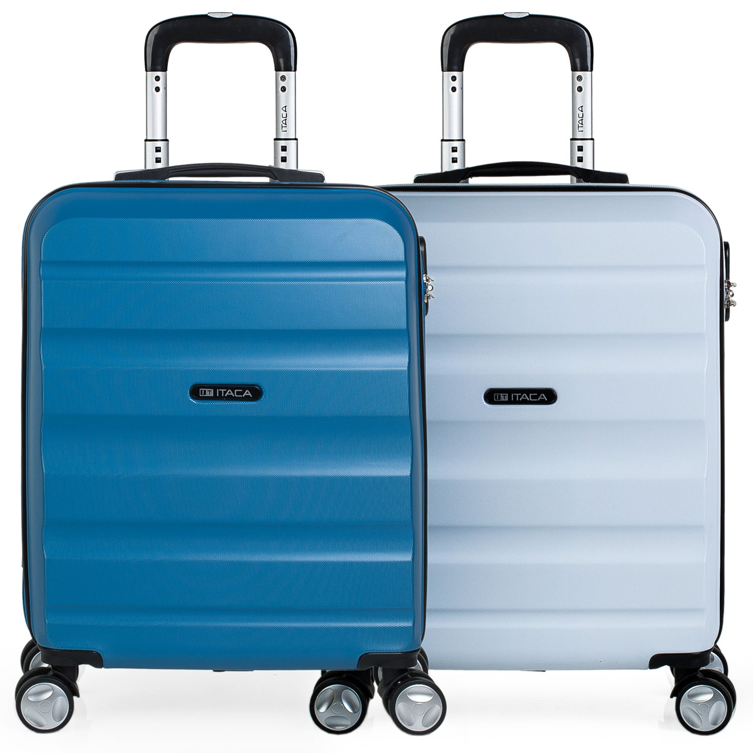 Itaca - Set 2 Maletas Pequeñas Para Viaje En Pareja. Rígidas 4 Ruedas 55X40x20 Cm Cabina Trolley ABS. Equipaje De Mano. Cómodas Y Ligeras. Ryanair. Calidad Y Diseño. T71650P