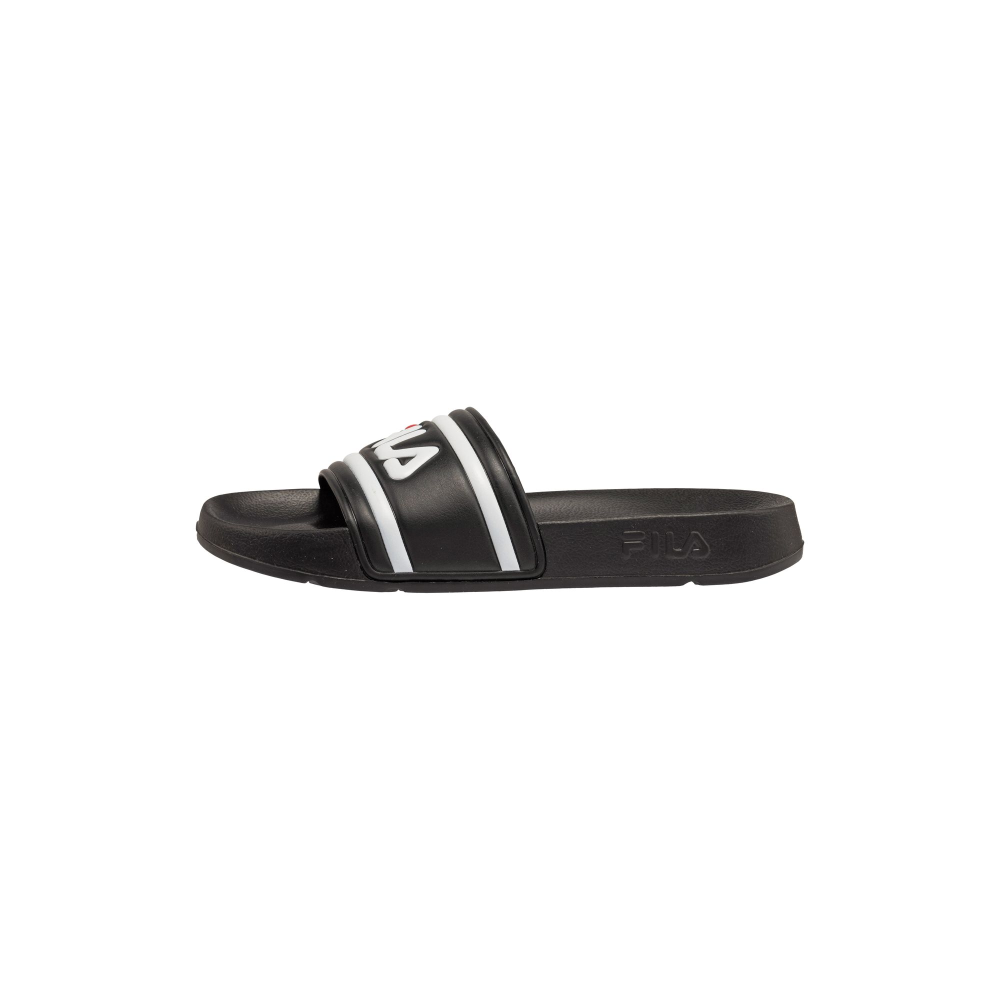 FILA | Chanclas de Dedo Hombre, Morro Bay Slipper, Poliuretano, Negro y Blanco, Sandalias de Piscina Tipo Slide, Abiertas y Cómodas, con Logo en la Tira, Uso Diario