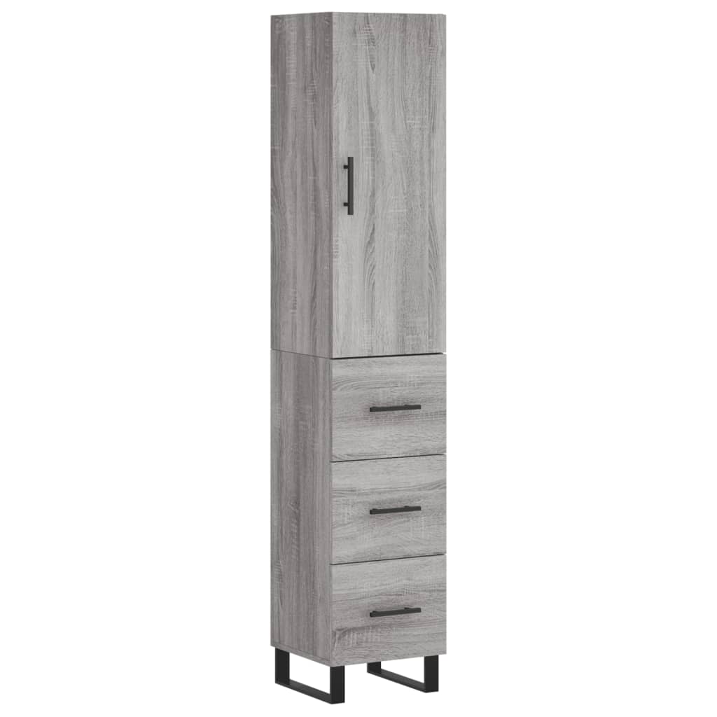 Vidaxl Aparador de Madera Contrachapada 34,5x34x180 Cm 3 Cajones Mueble de Almacenaje de Salón