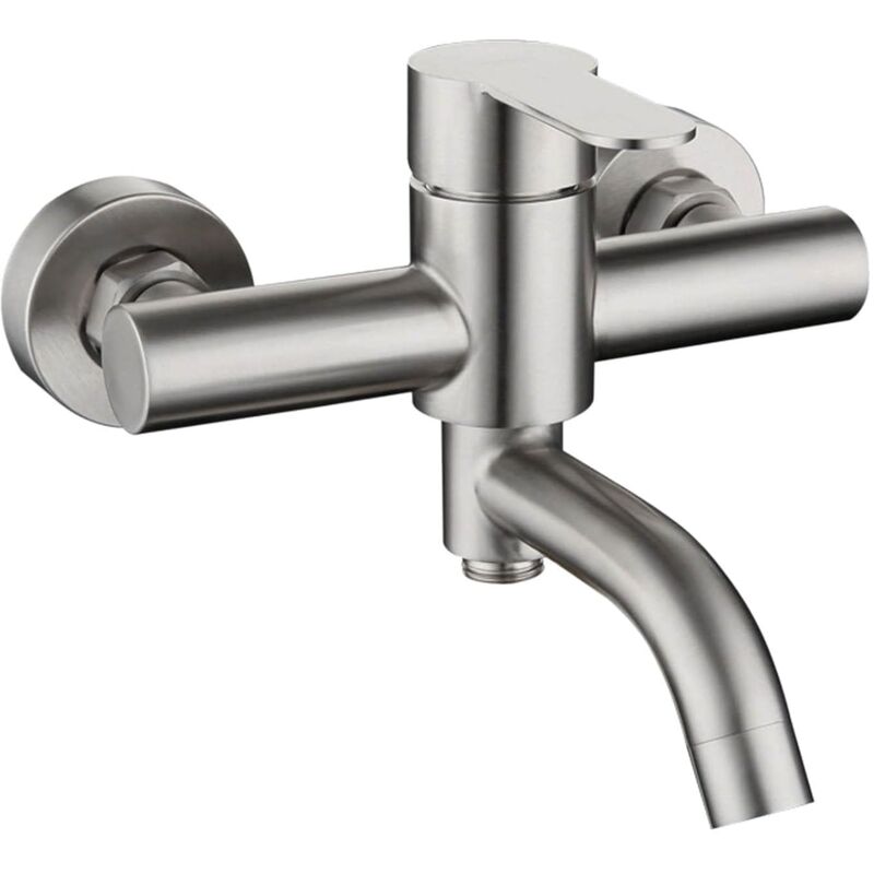 CA Grifo mezclador de ducha, rango de instalación: 13-17 cm, superficie cepillada, sistema de baño para bricolaje en casa y jardín.