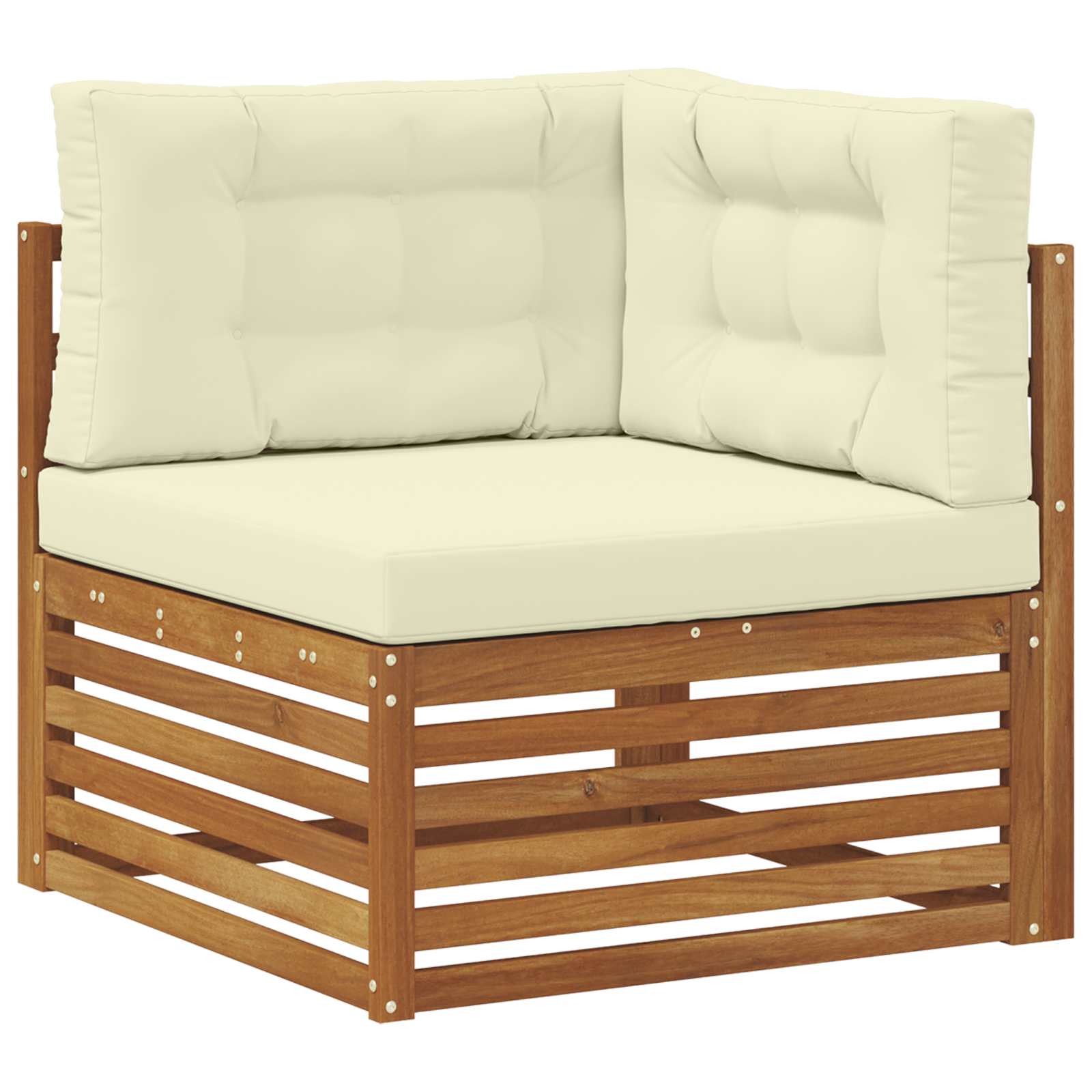 vidaXL Sofá esquinero de exterior Madera de Acacia Sólida Natural