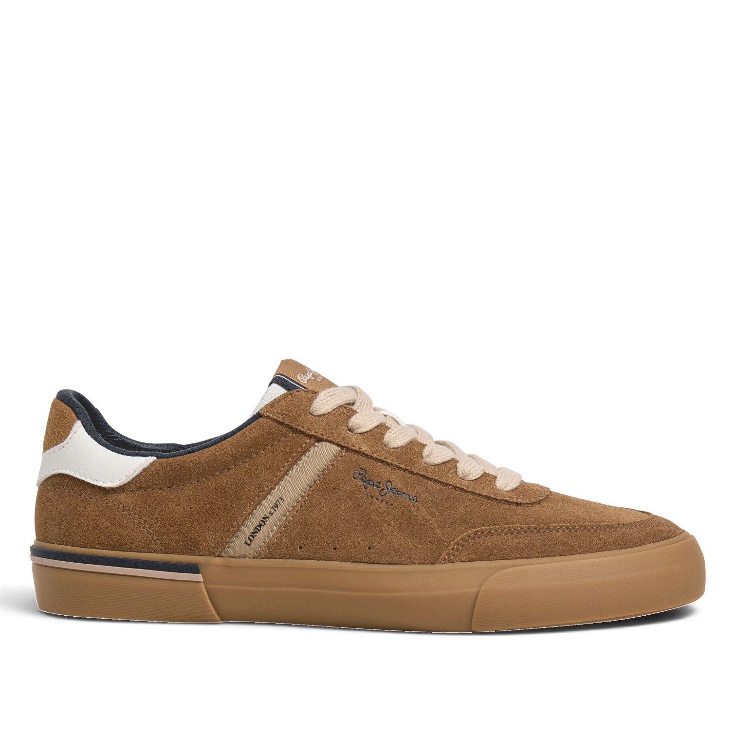 Zapatillas Pepe Jeans Kenton de hombre marrones de ante con suela caramelo