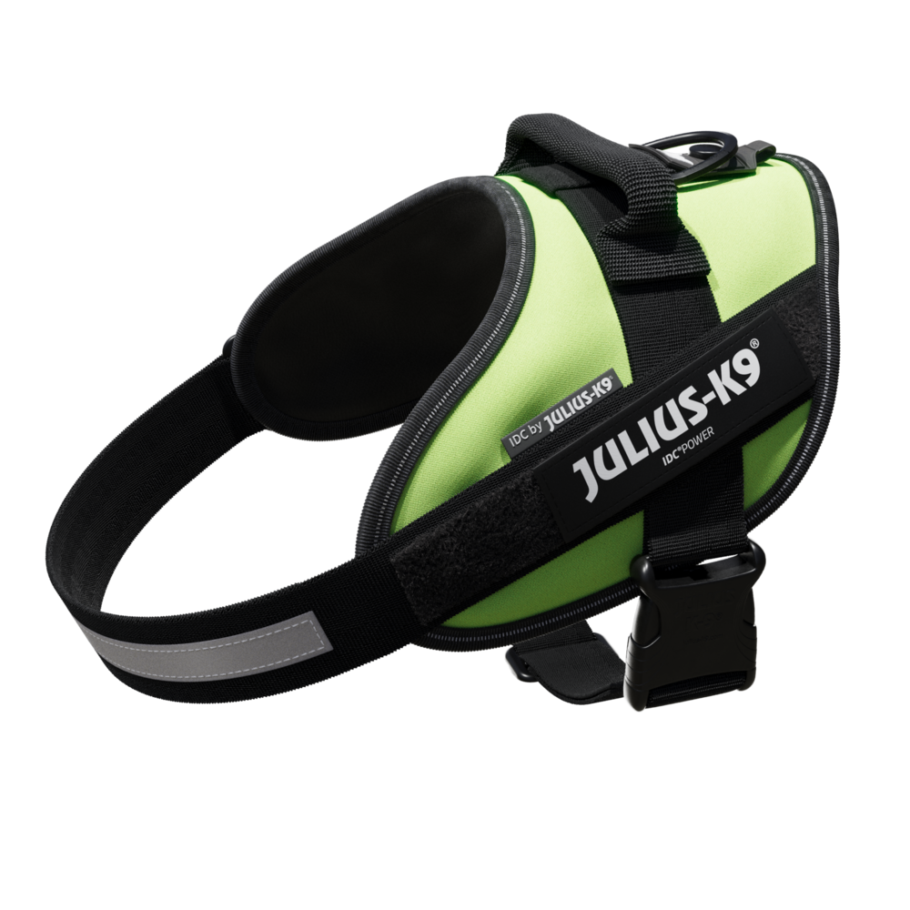 Julius – Arnés Julius para perros K9 IDC Powerharness. Verde neón Talla Mini-Mini