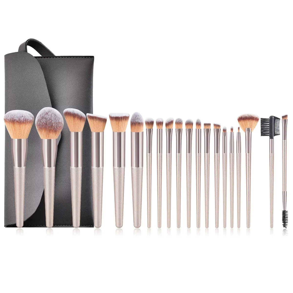 TK Juego De Pinceles De Maquillaje Para Mujer Champán Fundación Polvo Rubor Sombra Kabuki Herramientas De Belleza Set Completo