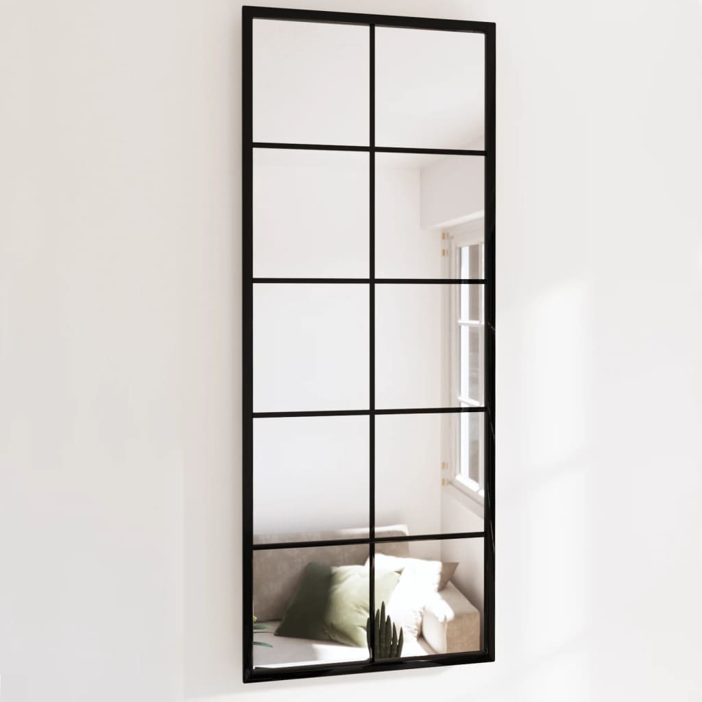 vidaXL Espejo de Pared Metal Negro Tocador Maquillaje Colgante Baño Dimensiones 40 x 40 cm,  20 x 50 cm,  60 x 40 cm y mas