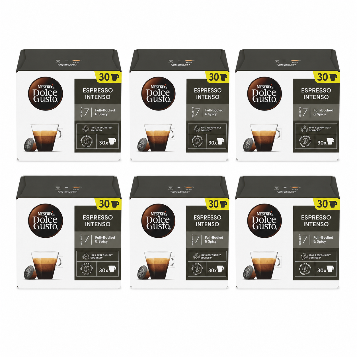 NESCAFÉ Dolce Gusto - 30 Cápsulas Espresso Intenso - PACK 6 UDS - 180 Cápsulas - Qumir