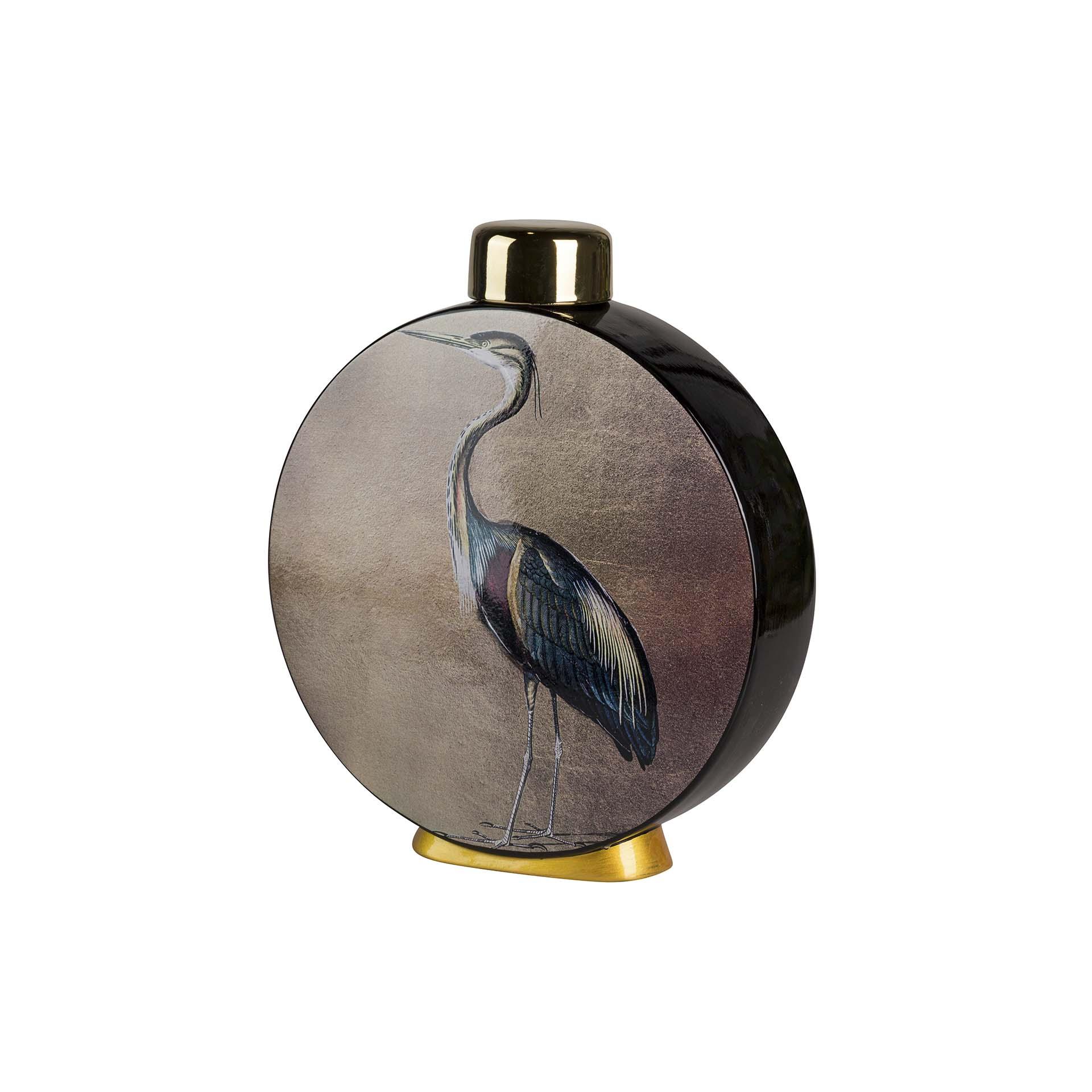 Tibor ceramica garza 28x8x33 cm , El mejor complemento para tu hogar.