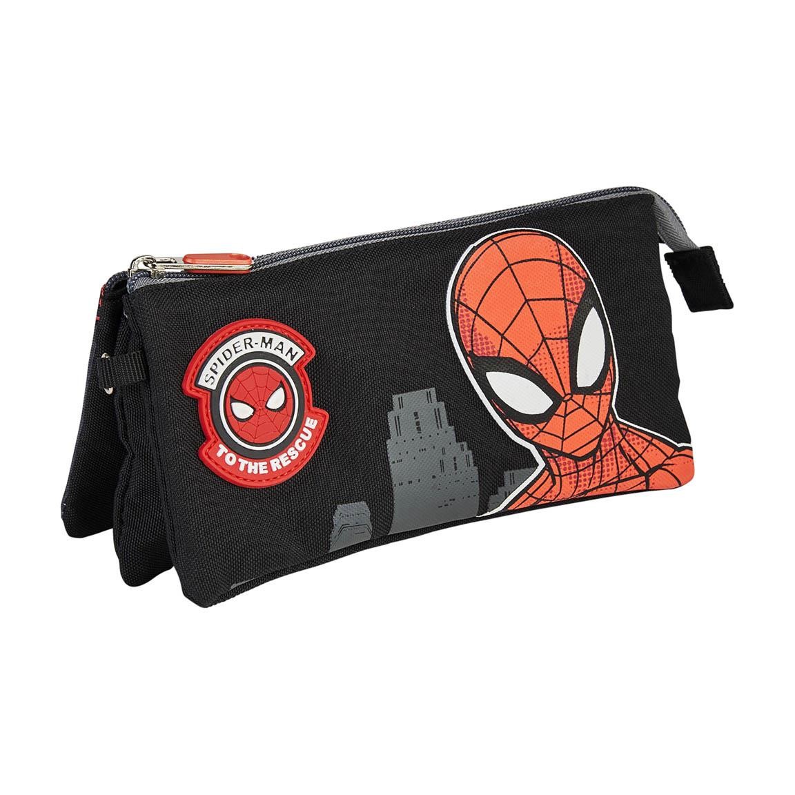 Cerdá Portatodo Triple Spiderman Marvel 11.5x2x22.5cm - Producto Oficial - Producto Escolar - Niños y Niñas - Estuches y Cajas de Lápices