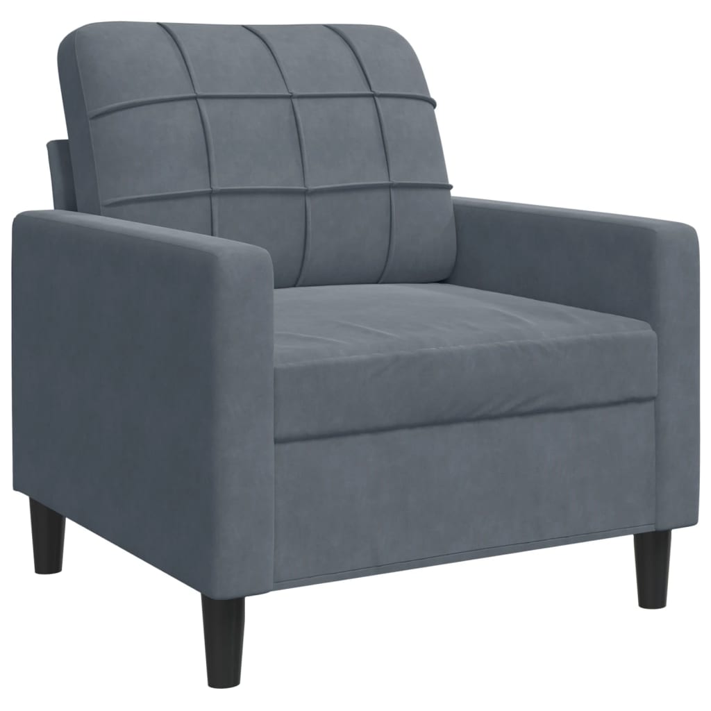 vidaXL Sillón de terciopelo gris oscuro 60 cm