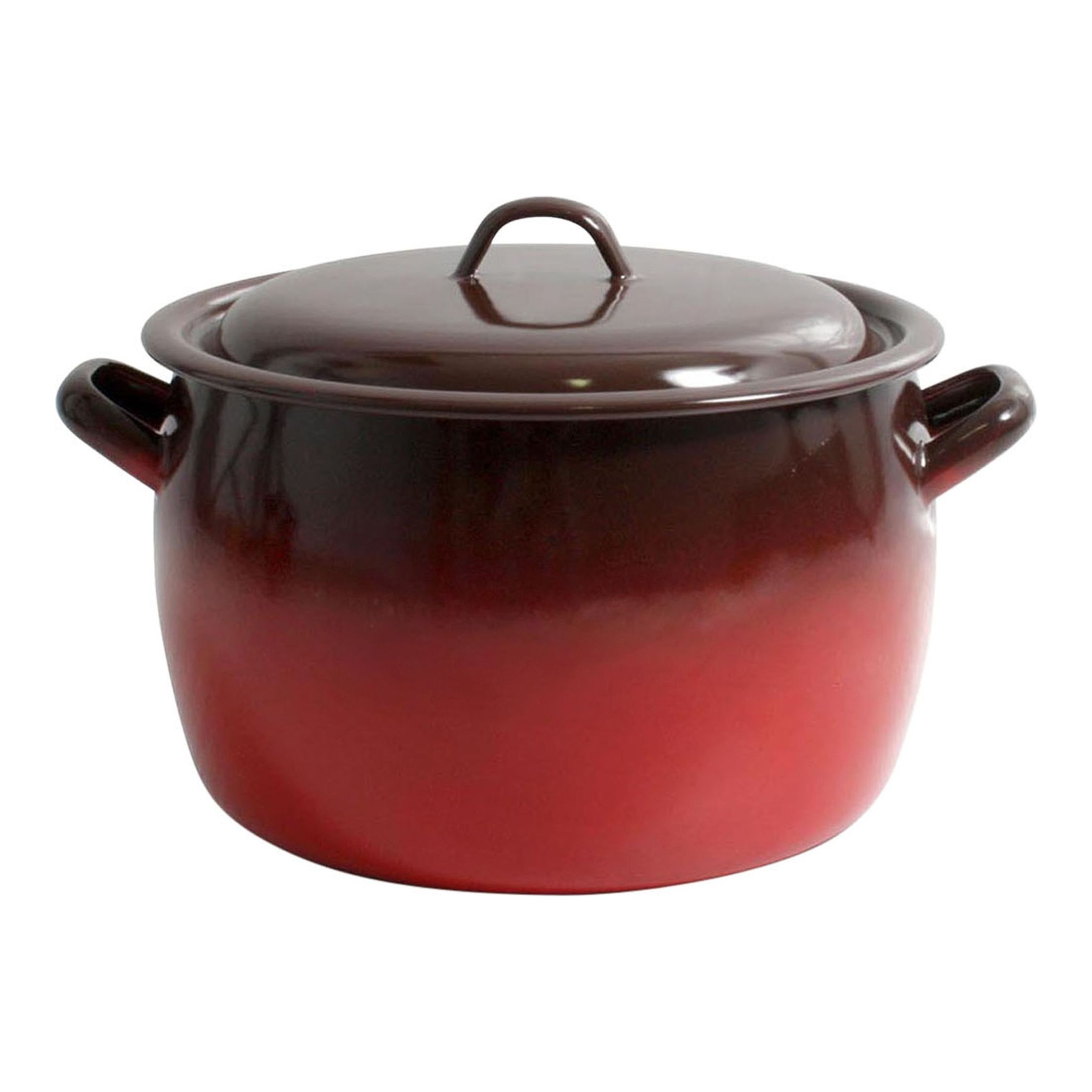 La Estrella - Olla Abombada de Acero Esmaltado con Tapa 22cm 6.4L - Colección Fuego, Duradera, Antiadherente, Versátil
