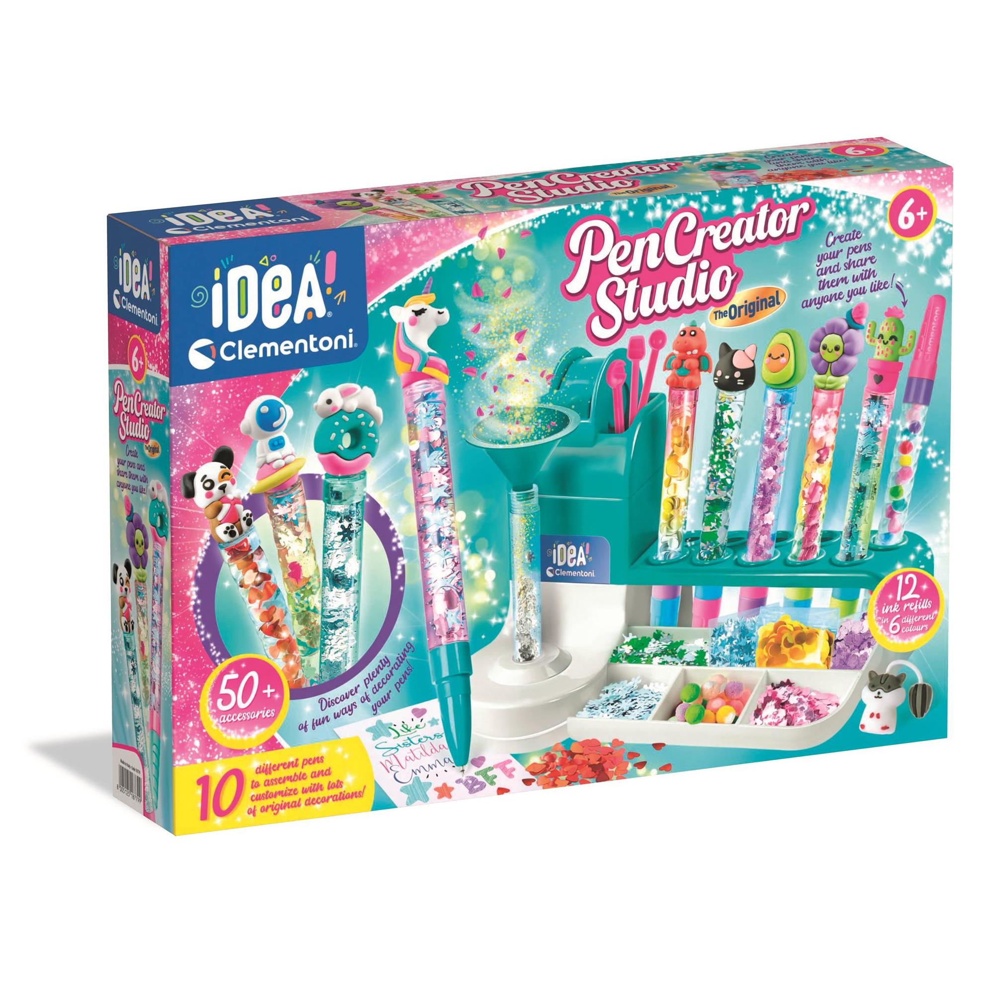 Clementoni - 18779 - Idea - Taller De Los Bolígrafos - Un Set Perfecto Para Hacer Tus Propias Bolígrafos, Juego Creativo, Juego Para Manualidades, Juguete 6 Años