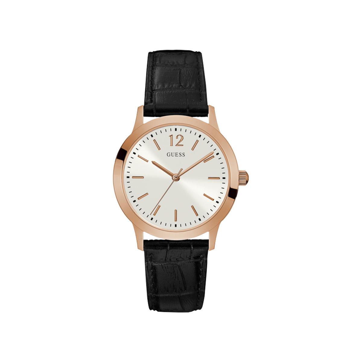 Guess Reloj Hombre Caja De Acero Pulsera  De Color Negro Resistente Al Agua  W0922g6