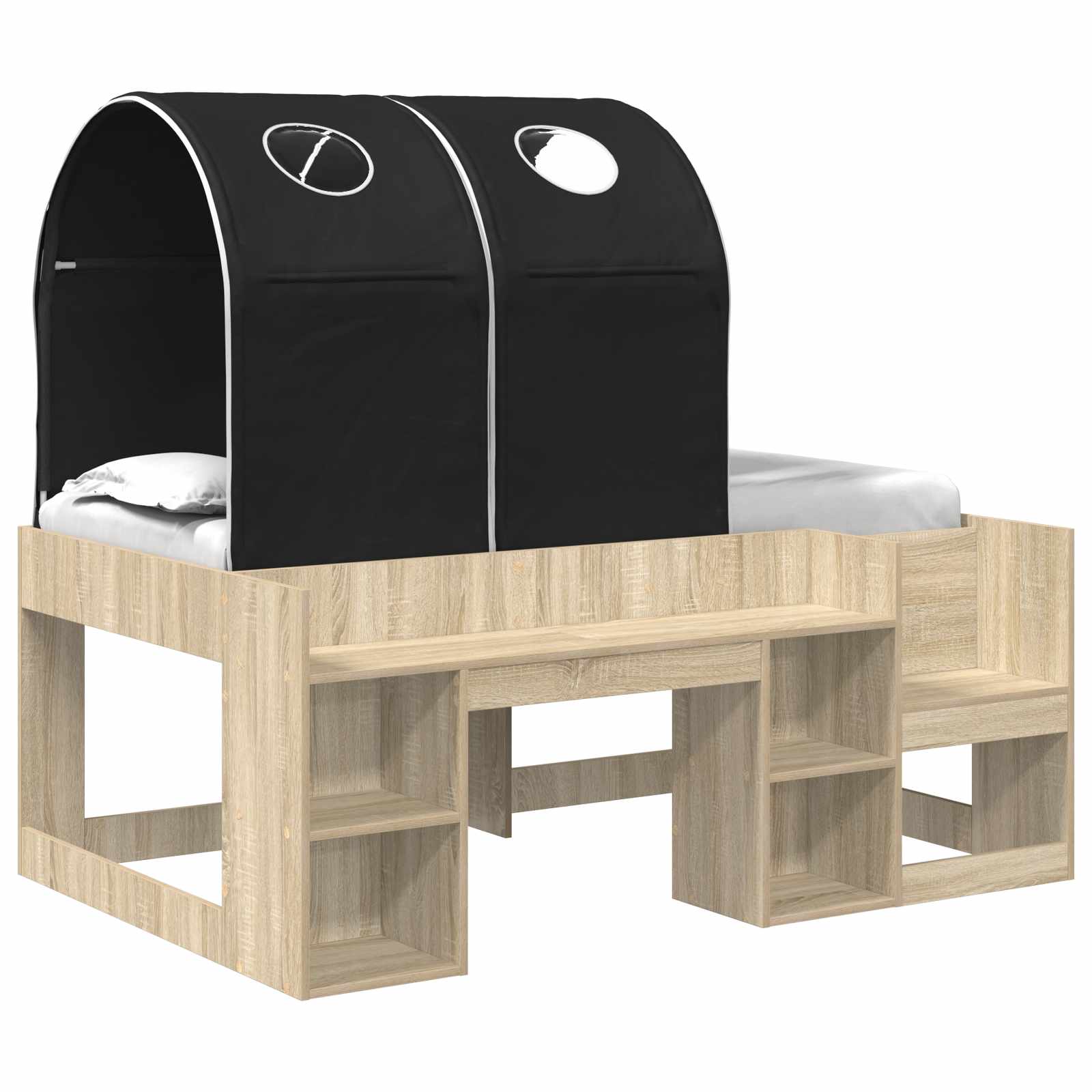 vidaXL Cama con Túnel 3 uds. Madera de ingeniería 80 x 160 cm Multicolor