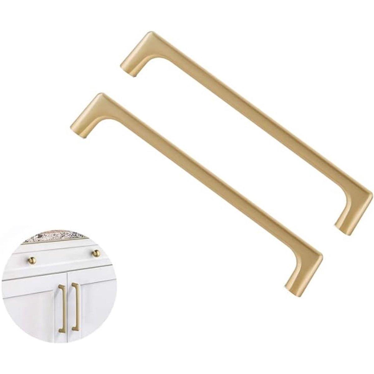 tiradores para armarios - distancia entre orificios 160 mm - tirador de aleación de zinc - tornillos incluidos - para tiradores de armarios, cajones y cómodas - herrajes para muebles de cocina - 171*30*7 mm - dorado