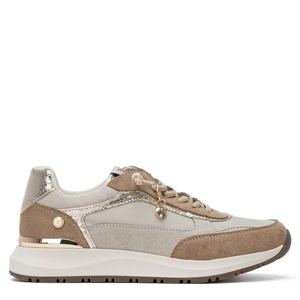 Xti Zapatillas de antelina 146138-BEIGE , para Mujer