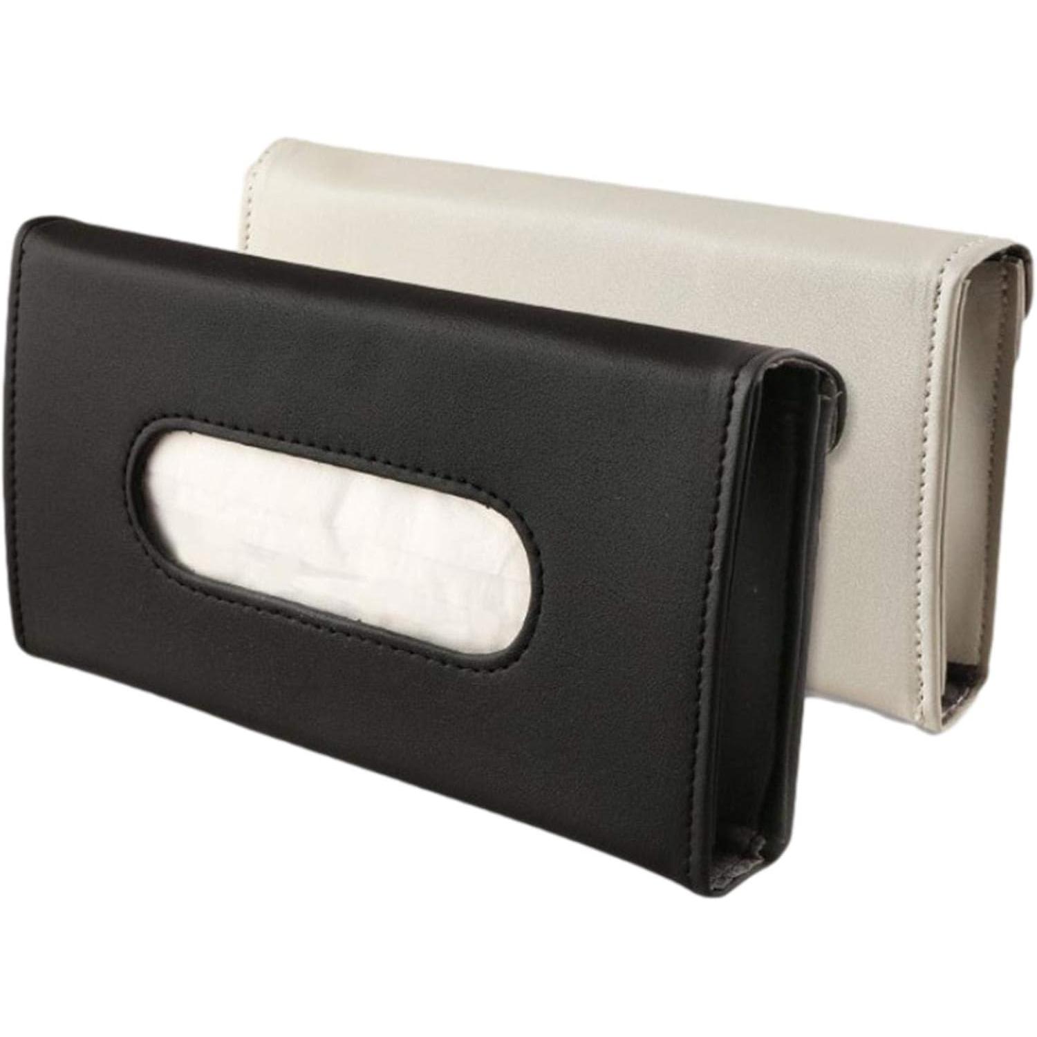 Car Tissue Holder - Toilet Paper Holder, Toilet Paper Holder Sun Visor Leather Tissue Box, PU Leather Sun Visor Cloth Storage Box Auto Storage Pocket