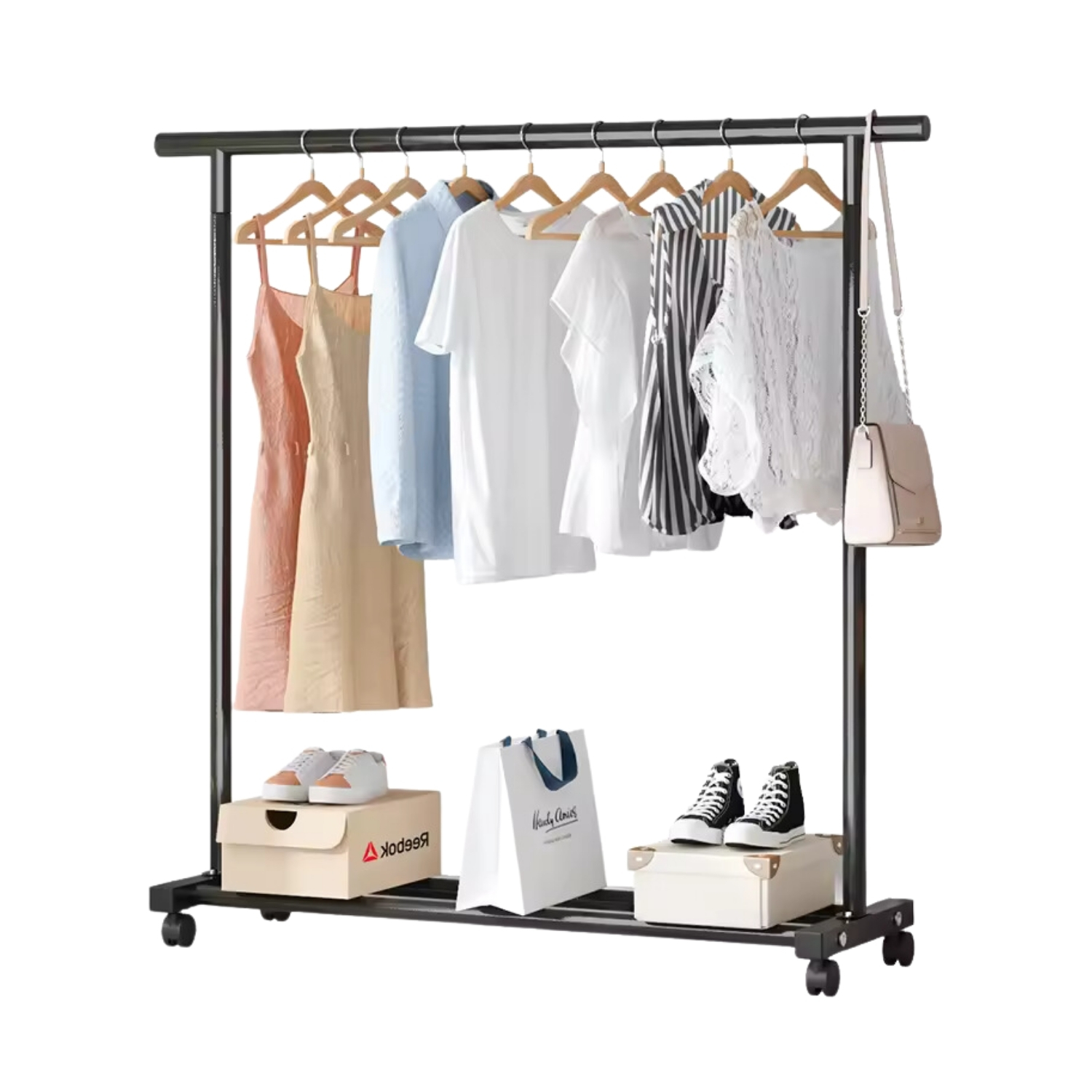 LUTODY - Perchero de pie, Burro perchero, Organizador de ropa, Zapatero, Organizador de zapatos, Zapateros para entrada, Recibidor entrada, Armarios roperos, Tendedero, Recibidor, Dormitorio, Perchas para ropa, Estantería metálica, Ahorra espacio